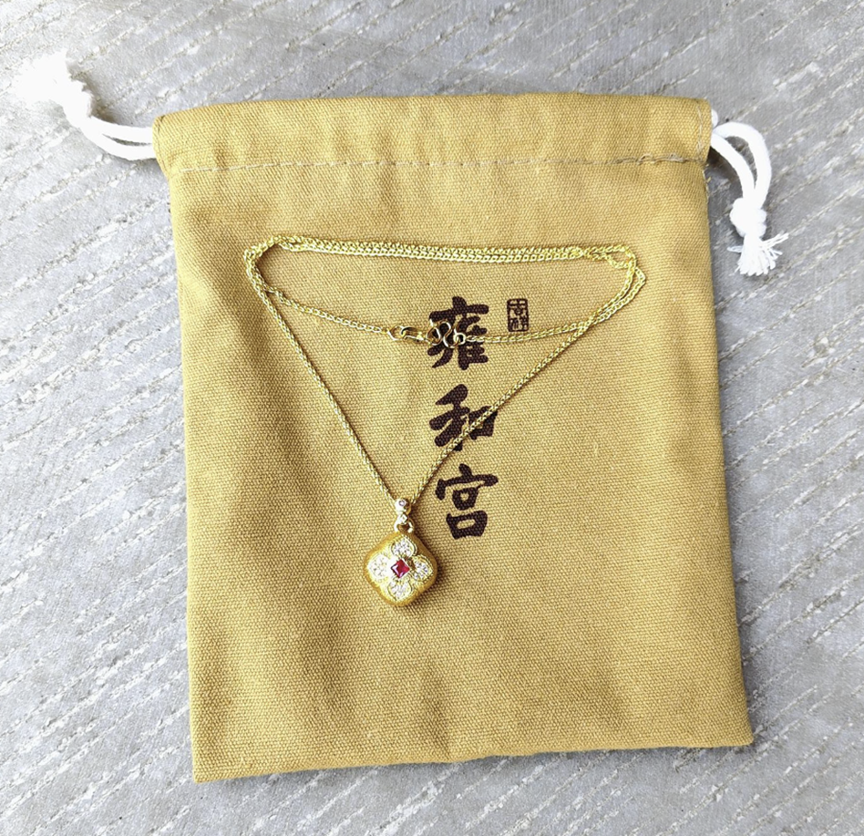 ZY029 雍和宮四葉草閃鑽頸鏈（包開光）