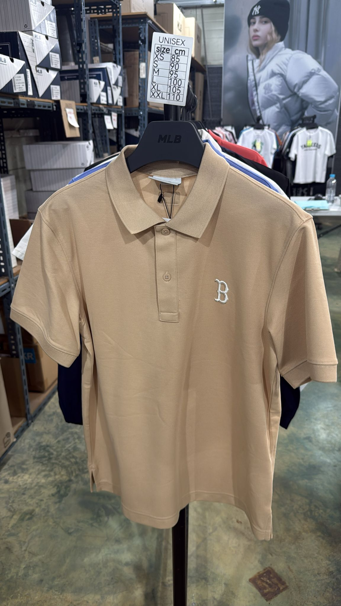 ZX398 MLB 杏色B logo POLO TEE