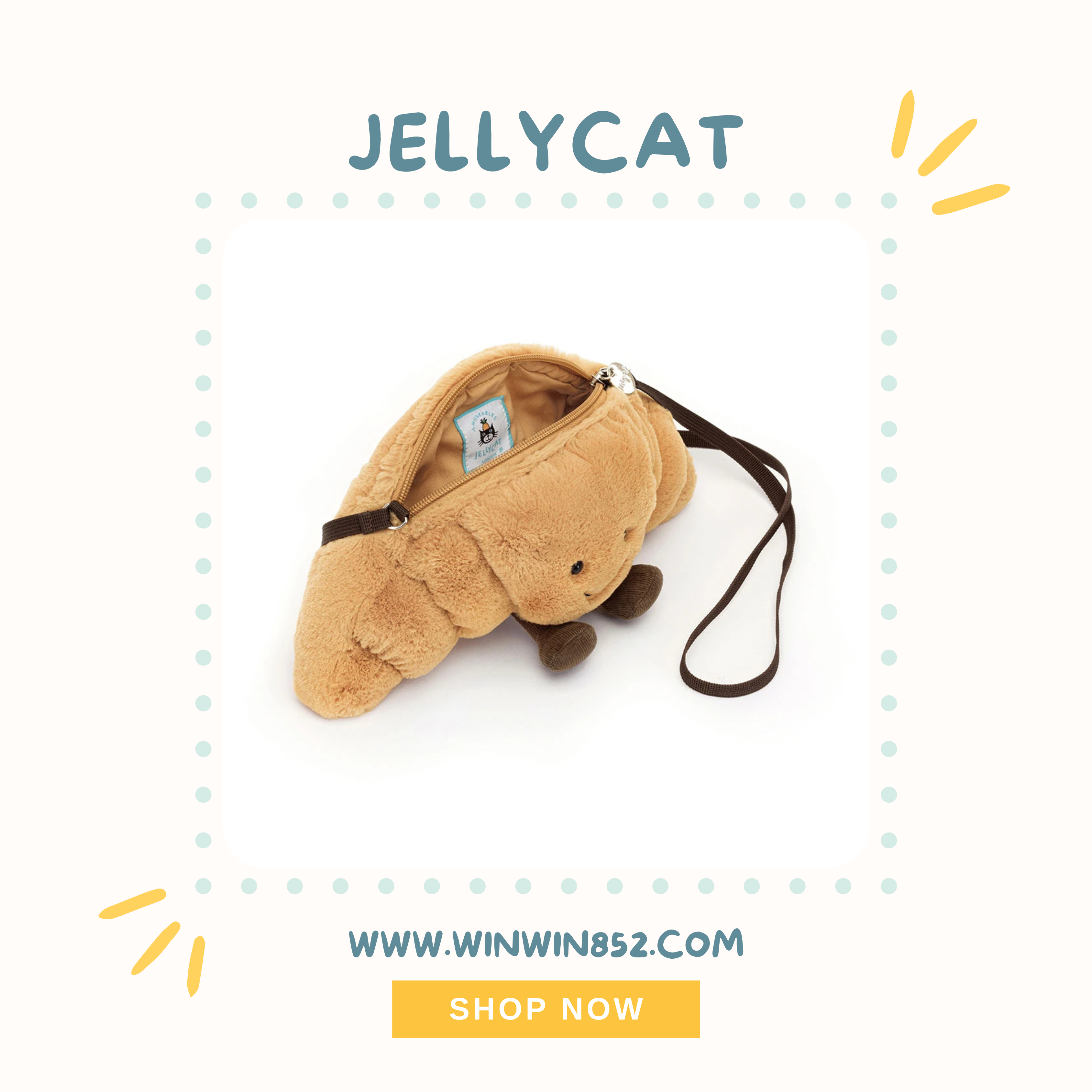 Jellycat Amuseables Croissant Bag