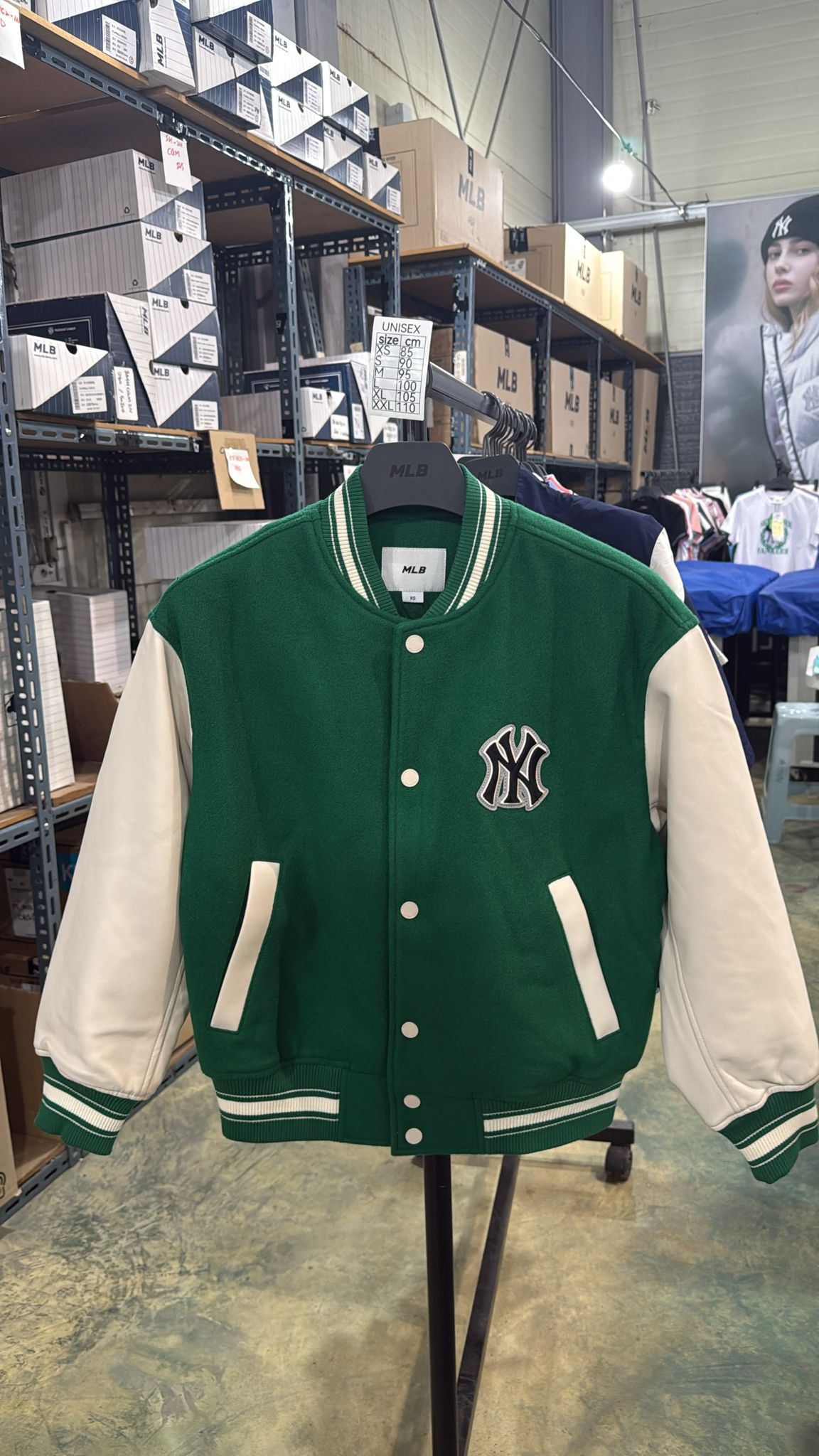 ZX311 MLB 綠色圖案開胸長袖外套