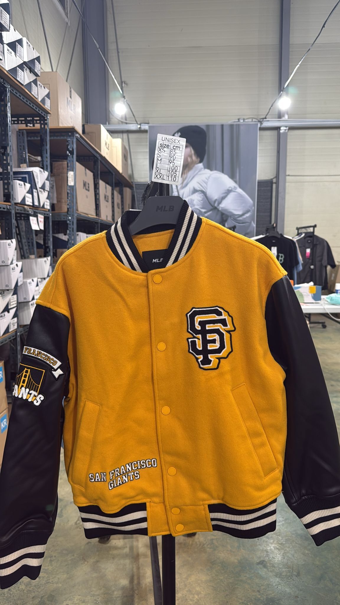 ZX315 MLB 橙色圖案開胸長袖外套