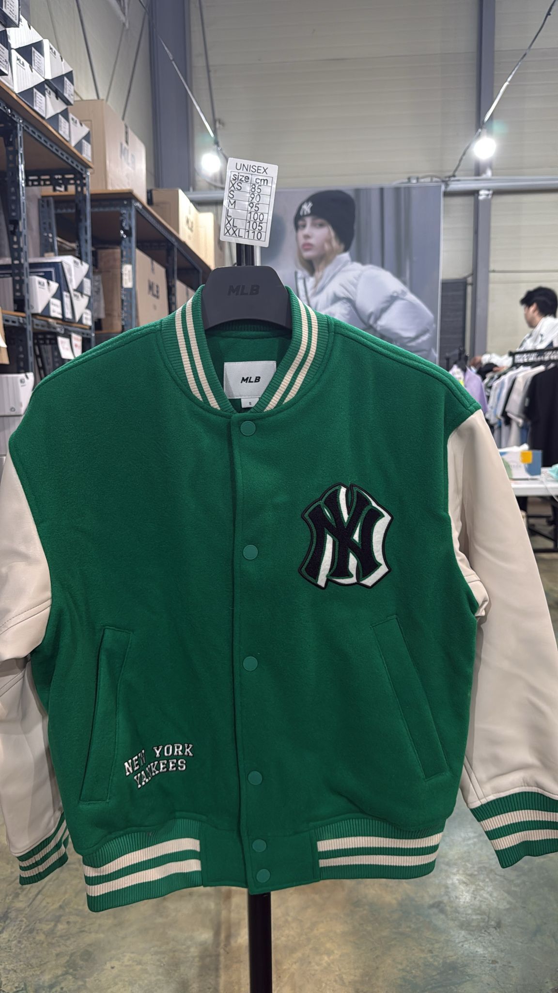 ZX316 MLB 綠色圖案開胸長袖外套