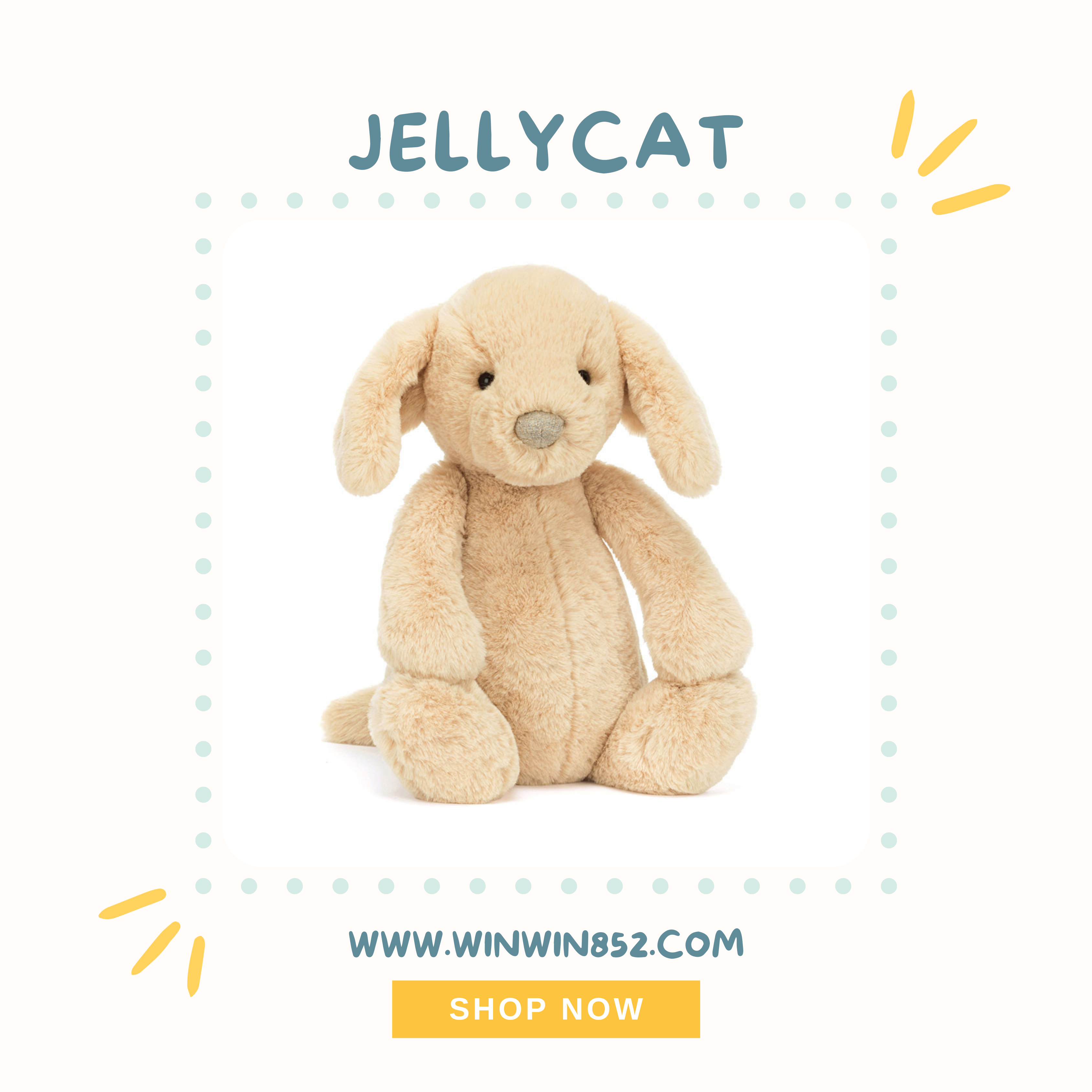 Jellycat Bashful Luxe Puppy Orlando