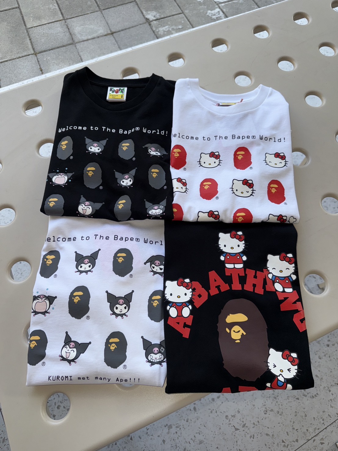 Bape X Hello Kitty X Kuromi 庫洛米 滿版 短Tee