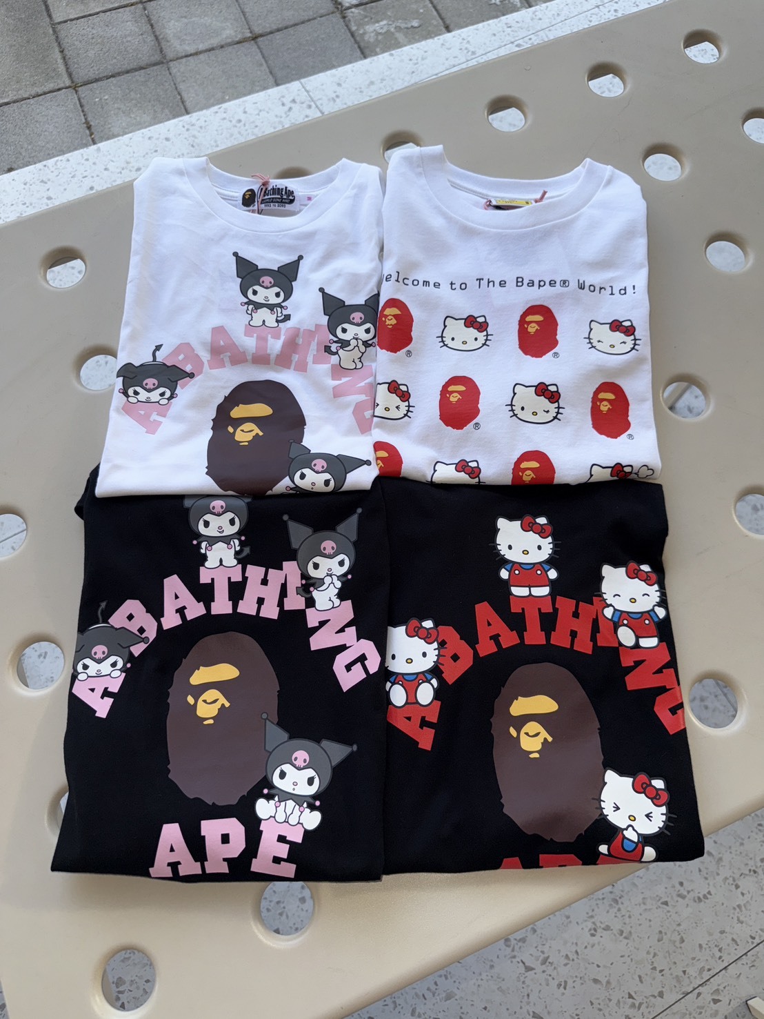 Bape X Hello Kitty X Kuromi 庫洛米 猿人頭 短Tee