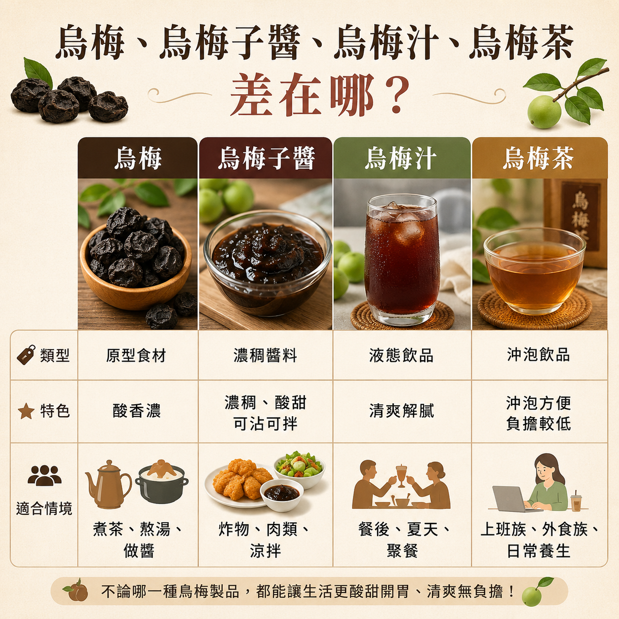 烏梅、烏梅子醬、烏梅汁差在哪?