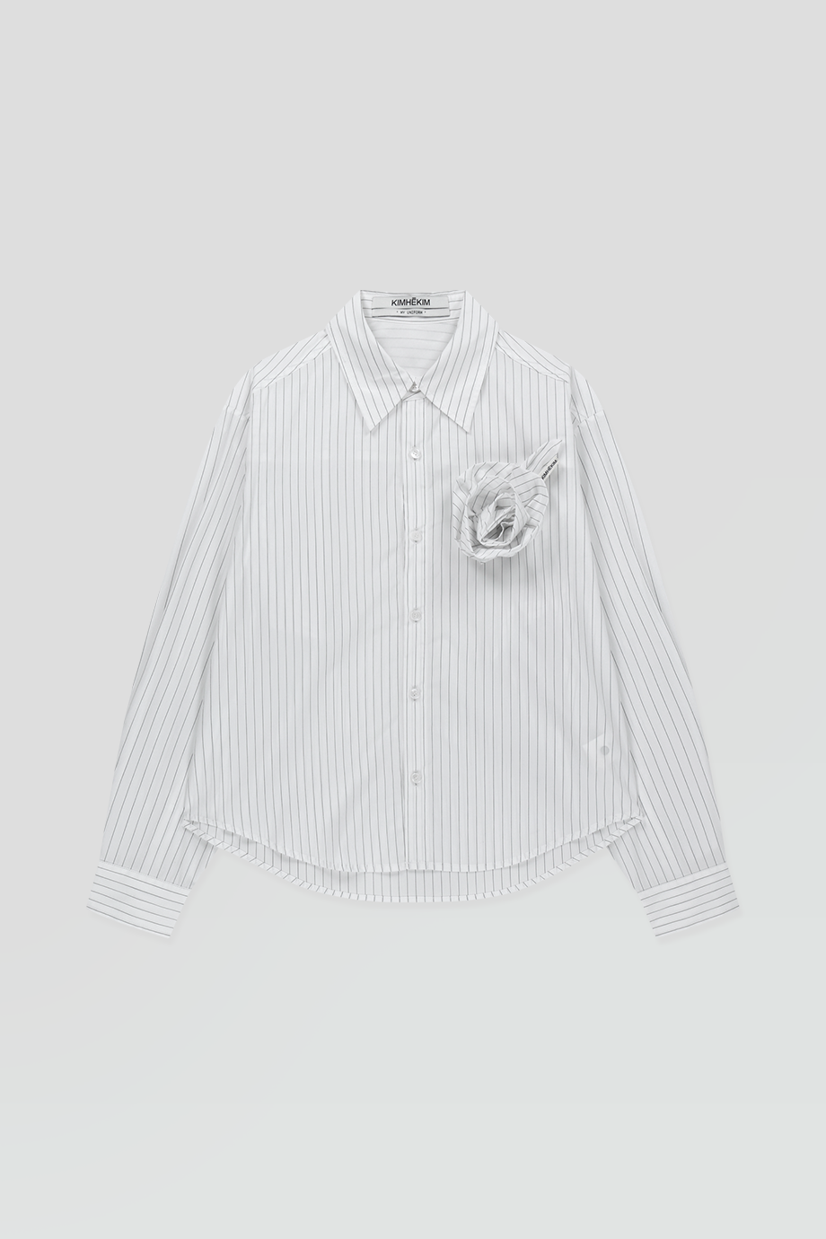 KIMHEKIM｜ROSE 玫瑰裝飾條紋襯衫