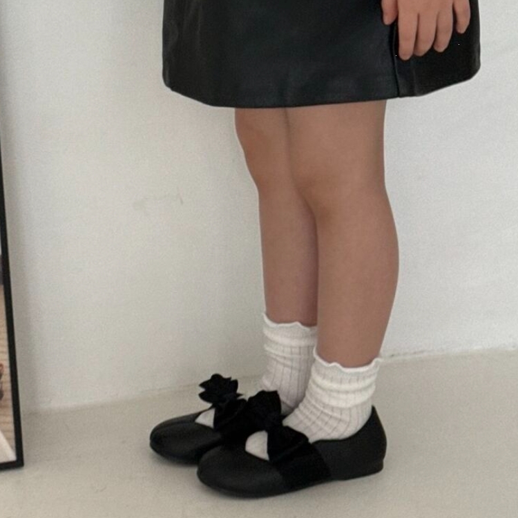 NINOLINDO 蝴蝶結平底鞋 ribbon flat - black
