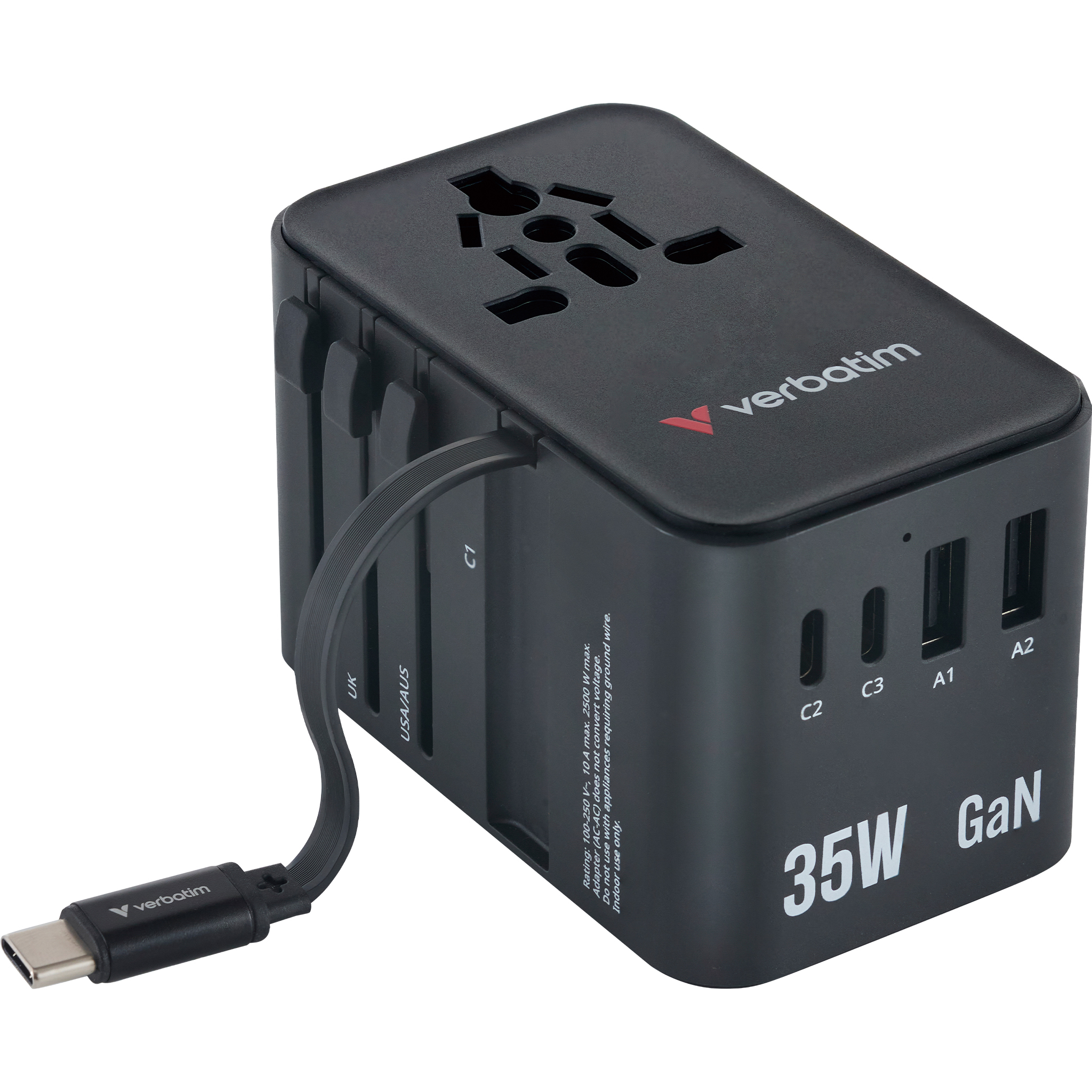 35W 通用旅行轉插 (附USB-C可伸縮充電線)