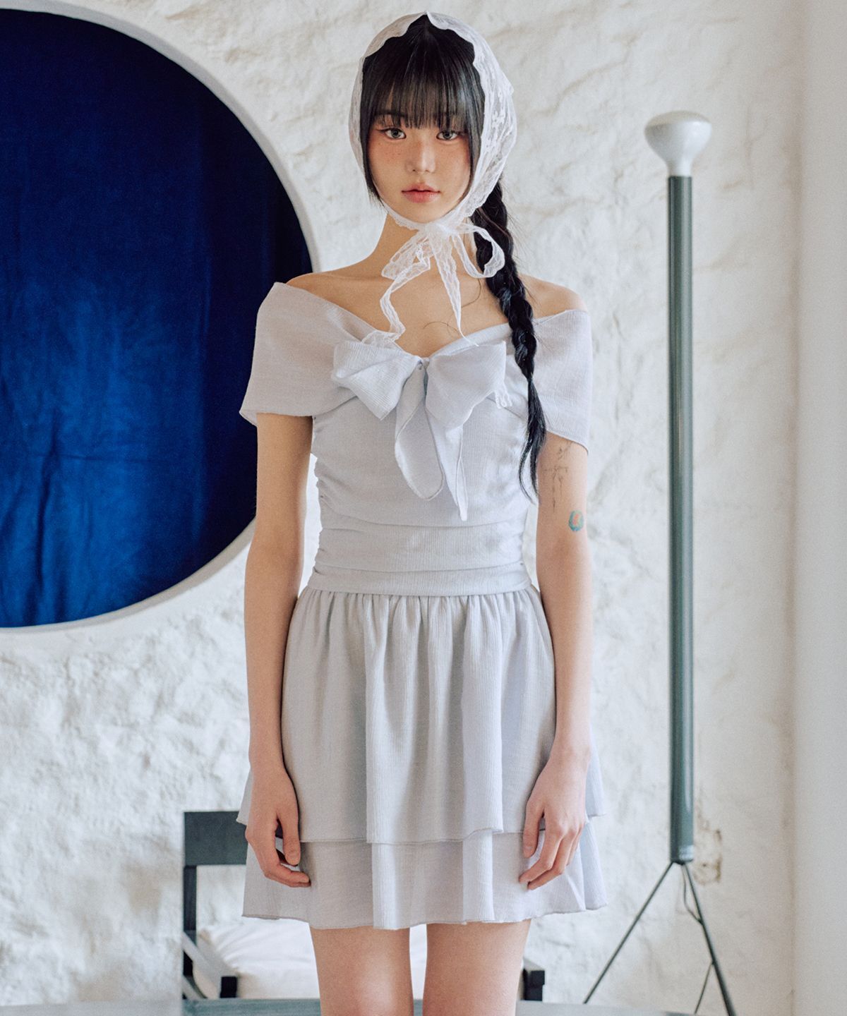 ZEROPLANET Genty 露肩洋裝 藍色 Z25HDR08BL