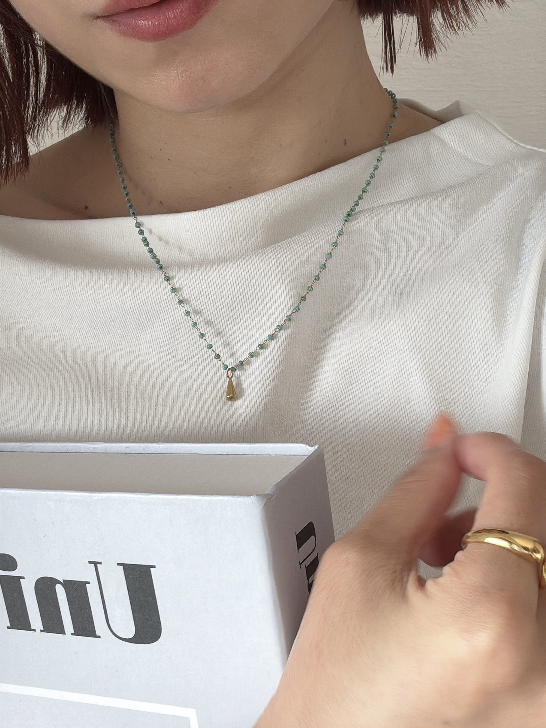 aqua drop necklace