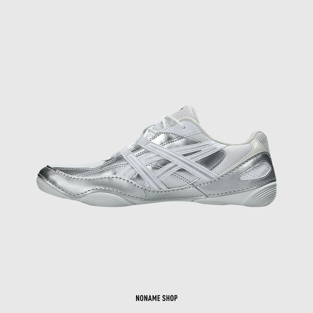 ASICS HYPERSYNC 機能混血 皮革 網眼 薄底 銀白色 (男/女款)