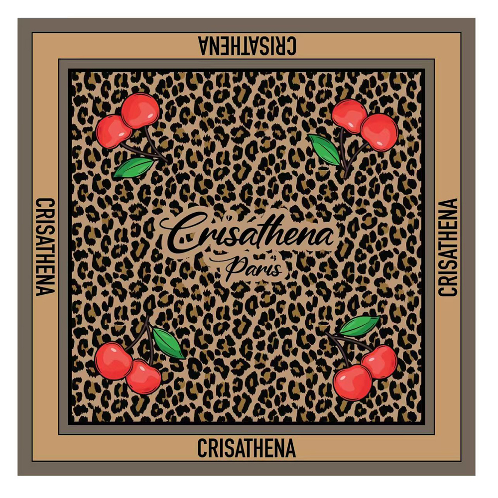 0519CT48-CRISATHENA-COLLECTION-Cherry Scarf in Brown 淺棕色/粉紅色（A48)