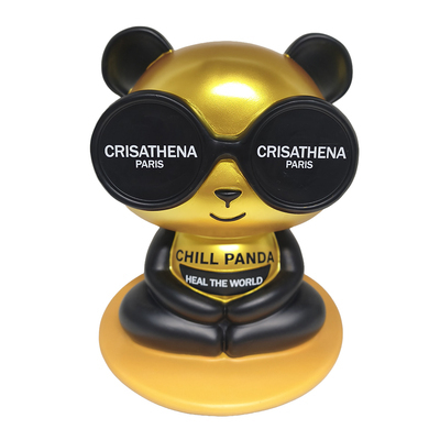 0519CT50-CRISATHENA-COLLECTION-Chill Panda Figurine 金色/綠色/橙色/粉紅色/銀色/藍綠色/黃色（A50)
