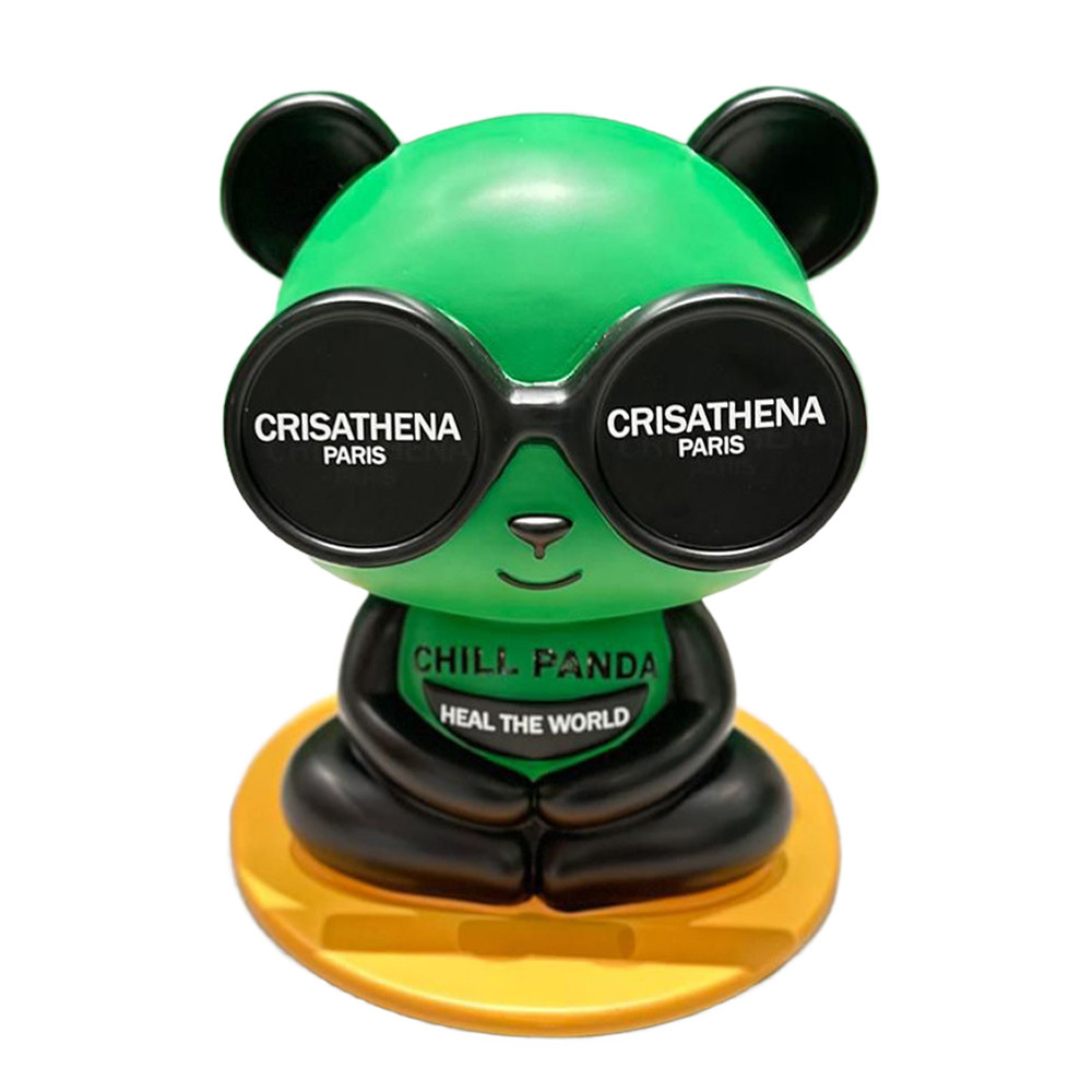 0519CT50-CRISATHENA-COLLECTION-Chill Panda Figurine 金色/綠色/橙色/粉紅色/銀色/藍綠色/黃色（A50)