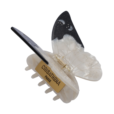 0519CT51-CRISATHENA-COLLECTION-Butterfly Hair Pin in Pearl 黑色/棕色（A51)