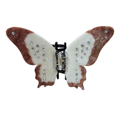 0519CT51-CRISATHENA-COLLECTION-Butterfly Hair Pin in Pearl 黑色/棕色（A51)