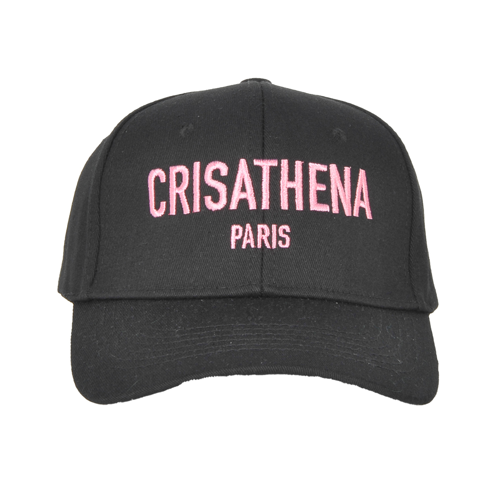 0519CT52-CRISATHENA-COLLECTION-"Large Logo" 黑色底Cap帽 白色/粉紅色/彩色（A52)