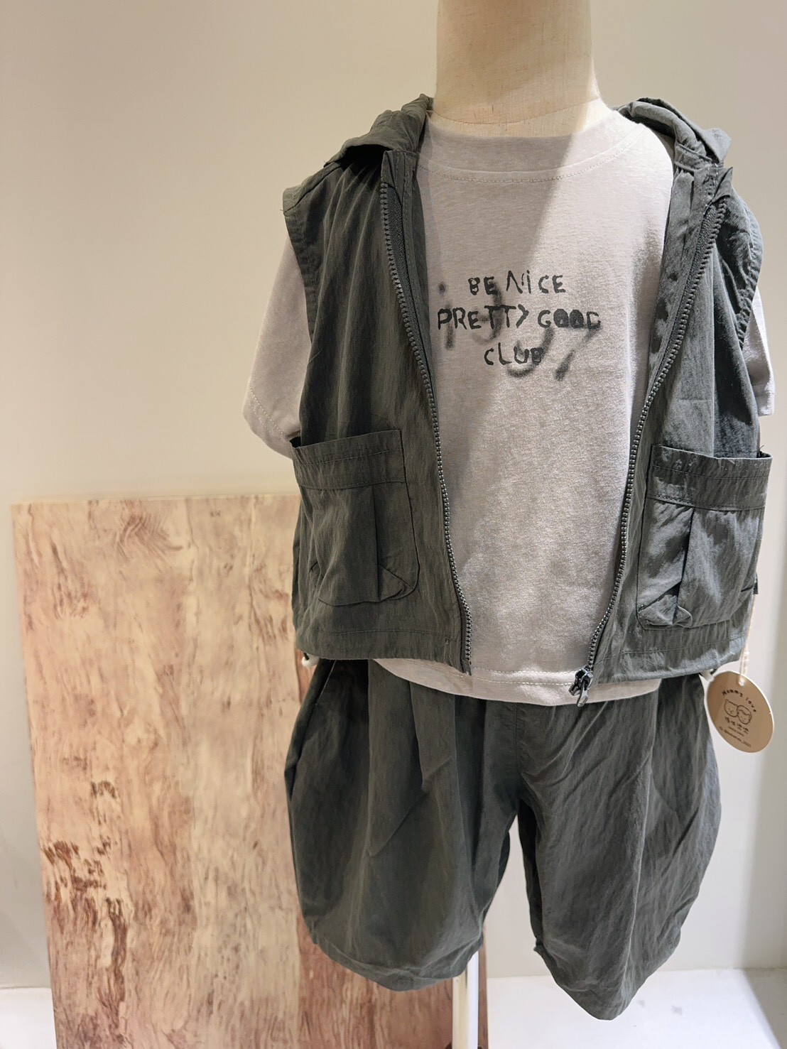 BA04韓團連帽背心三件組