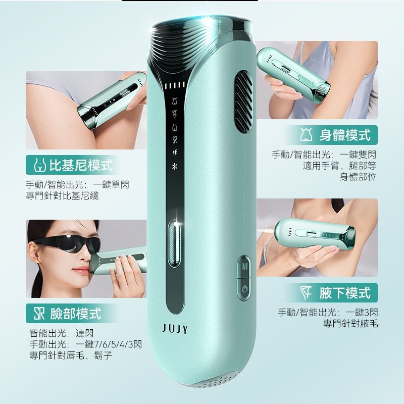 日本JUJY 雙燈管藍寶石冰點極速連閃無痛嫩膚全身家用脫毛儀 PRO 2.0 T239（2-3星期寄出）