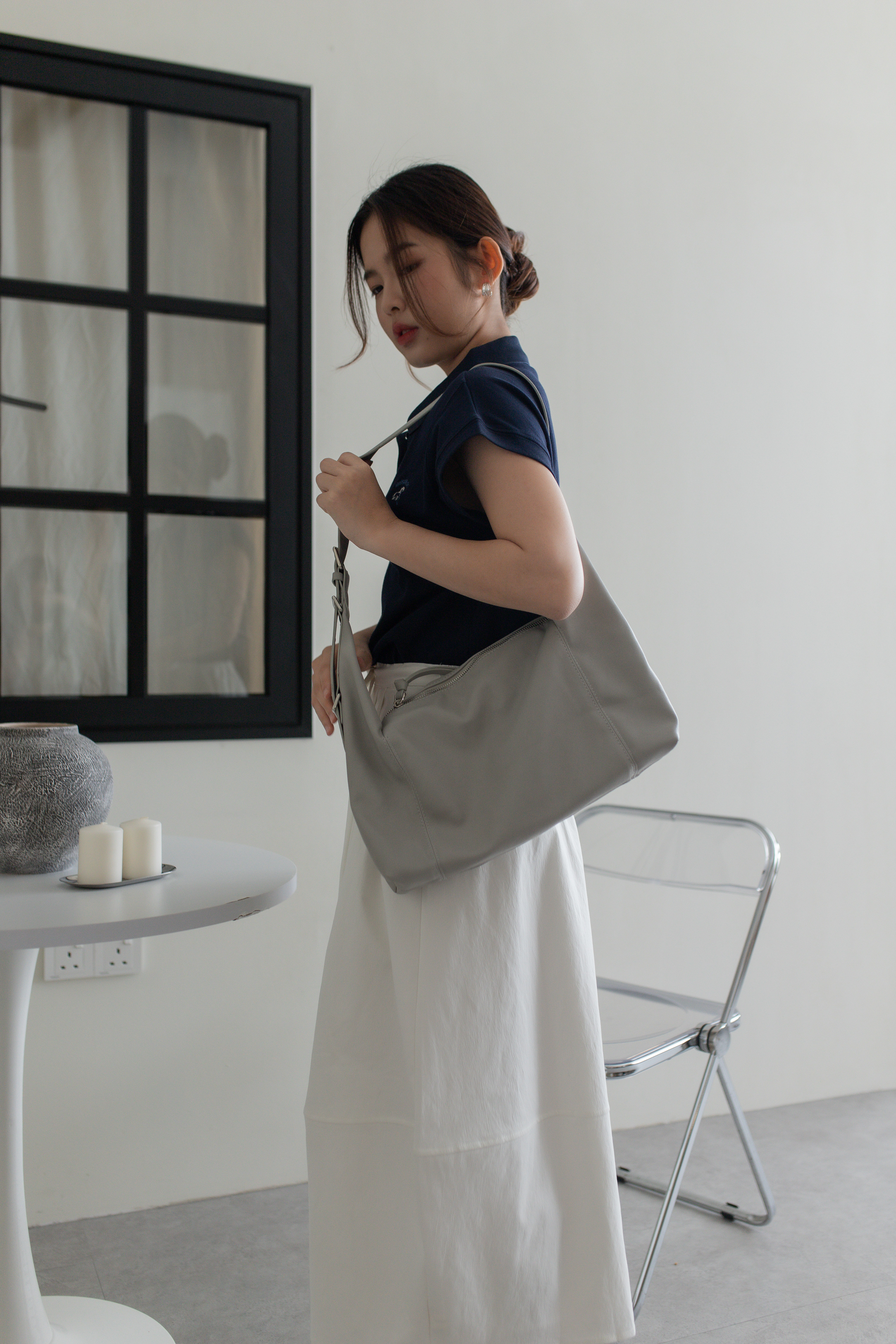 Beany Shoulder Bag Grey- D154GRY