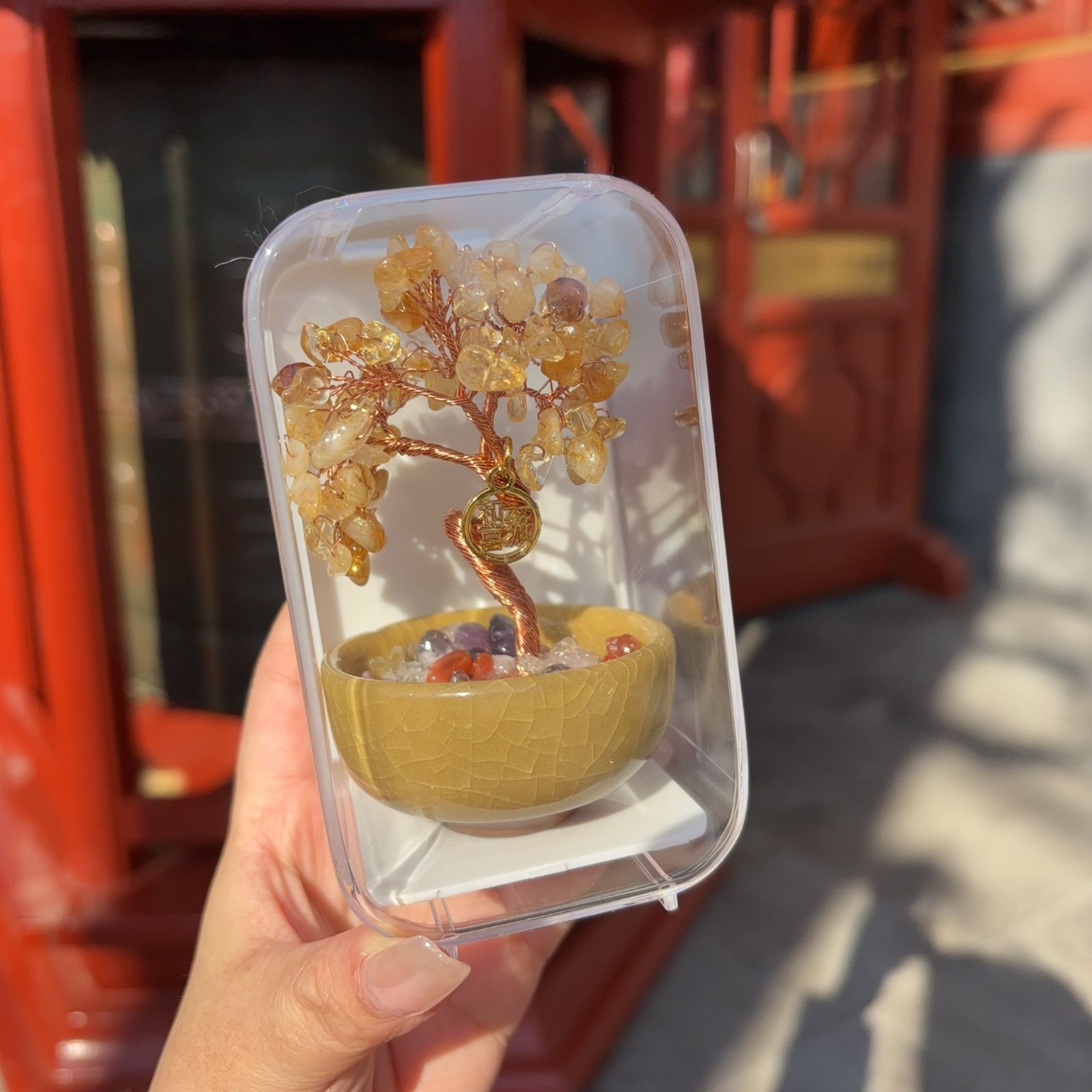 ZY013 雍和宮最新款黃晶招財樹（包開光）