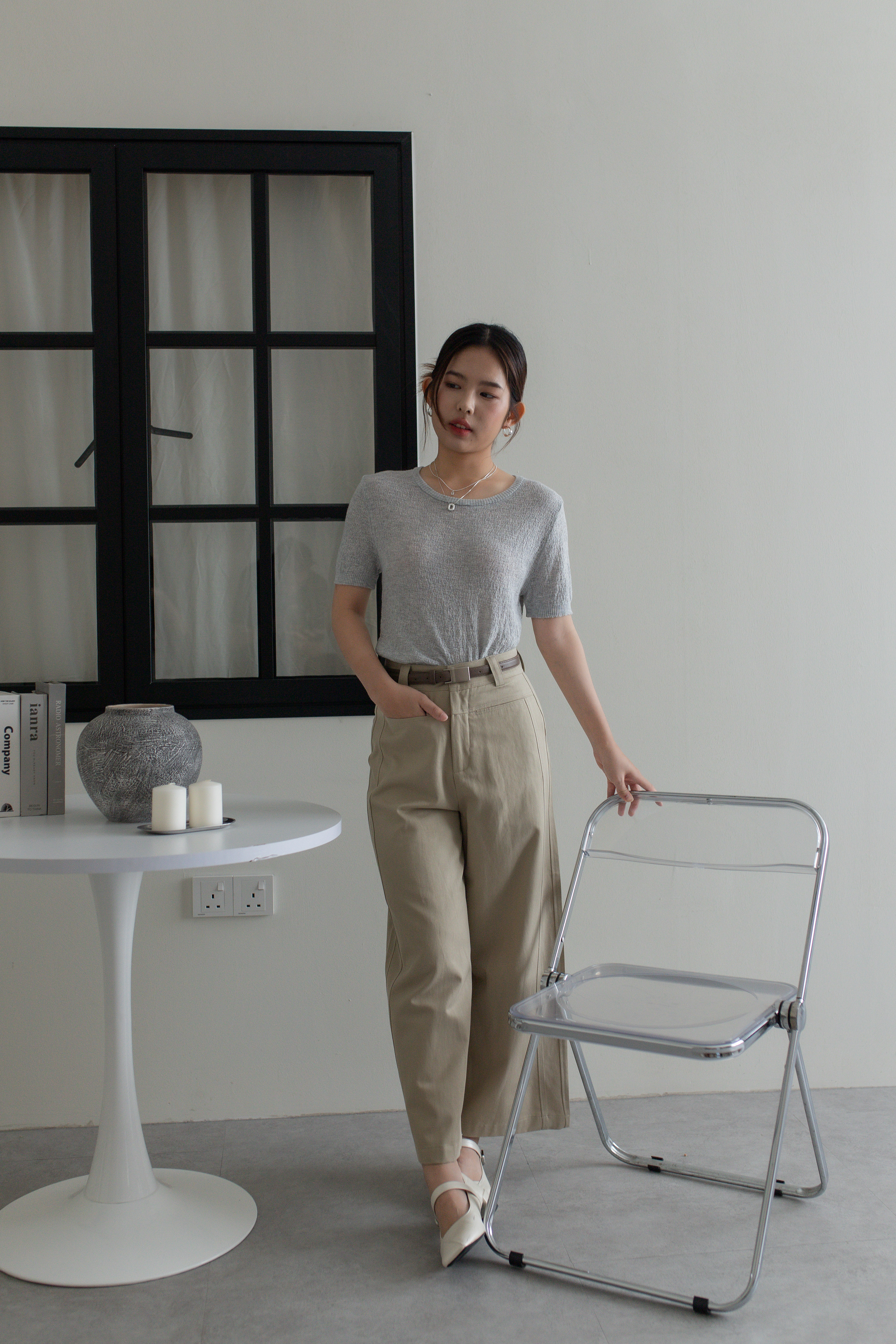Barvley Pocket Straight Leg Pants Khaki -2754PLKHA