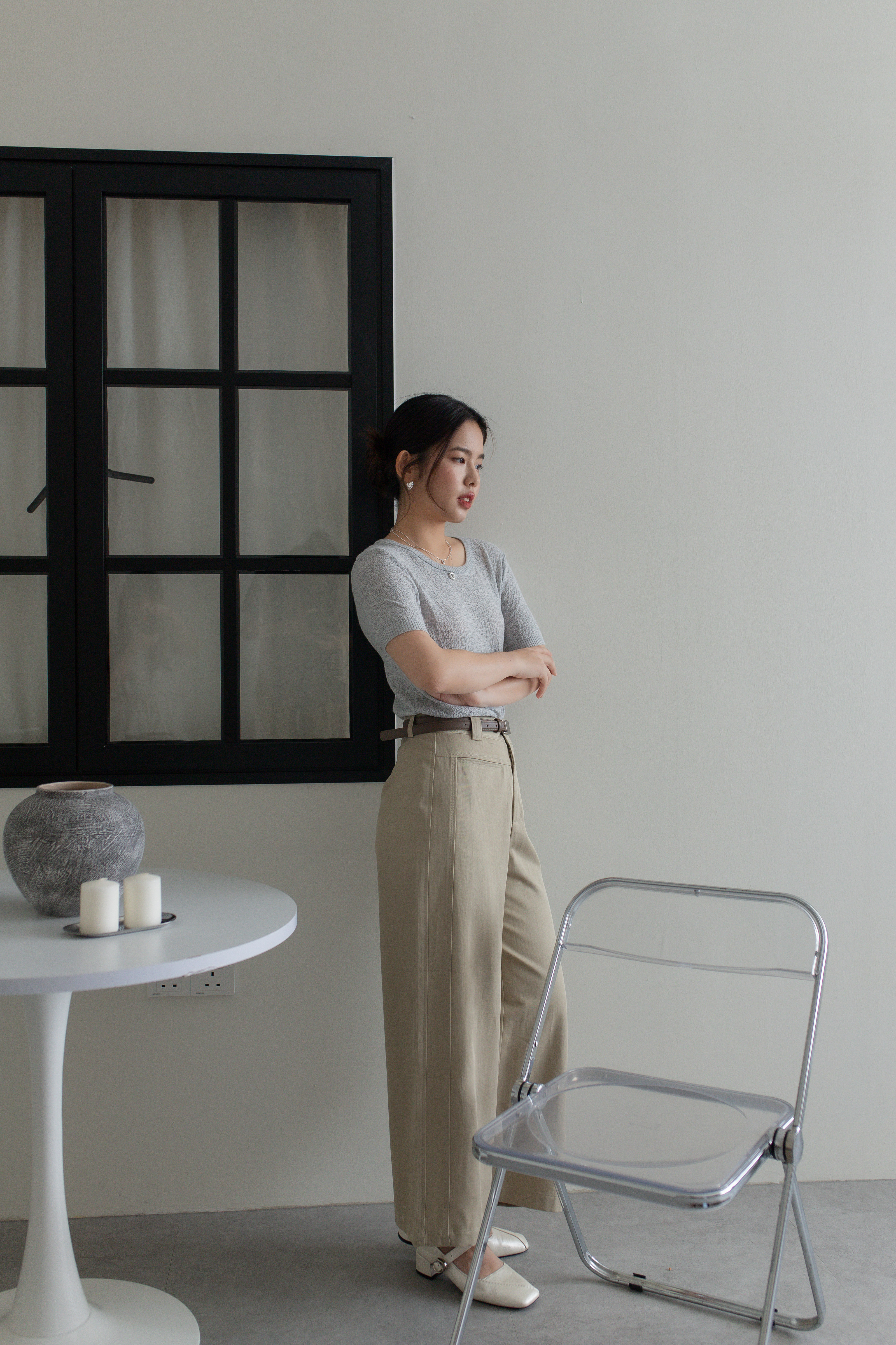 Barvley Pocket Straight Leg Pants Khaki -2754PLKHA