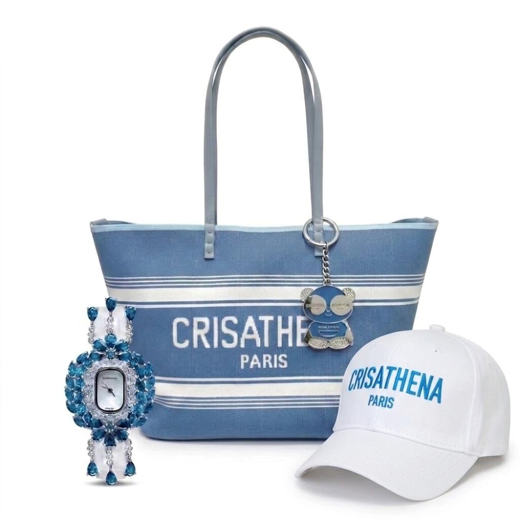 0519CTB01-CRISATHENA-COLLECTION-Crisathena 5月份母親節套裝 (套裝優惠-大袋) Large tote bag + Watch  + Cap + Charms 啡色套裝/ 藍色套裝/ 黑色套裝/ 粉紅色套裝/ 灰色套裝 (BM1)