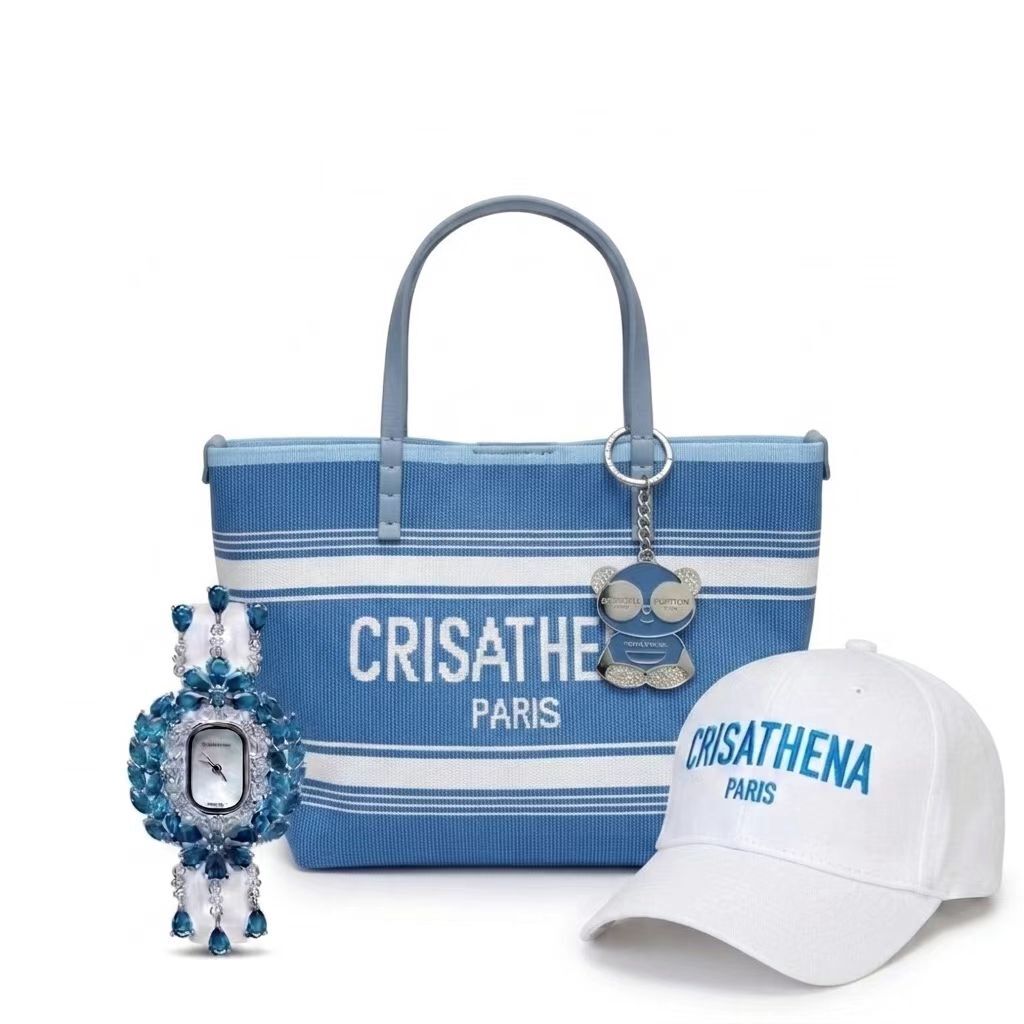 0519CTC01-CRISATHENA-COLLECTION-Crisathena 5月份母親節套裝 (套裝優惠-細袋)Small tote bag + Watch  + Cap + Charms 啡色套裝/ 藍色套裝/ 黑色套裝/ 粉紅色套裝/ 灰色套裝 (CM1)