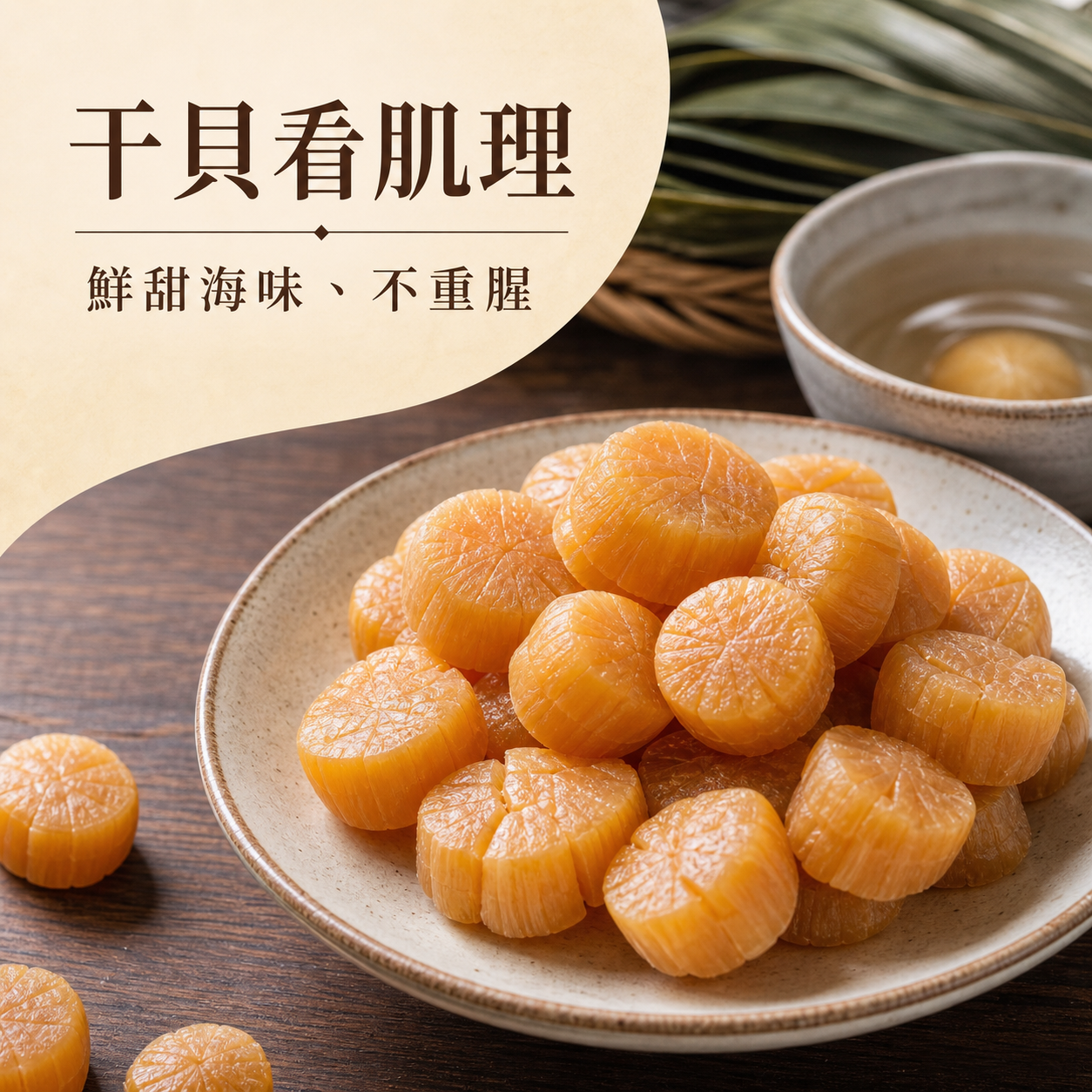 干貝怎麼挑:看肌理與鮮甜海味,避開重腥味