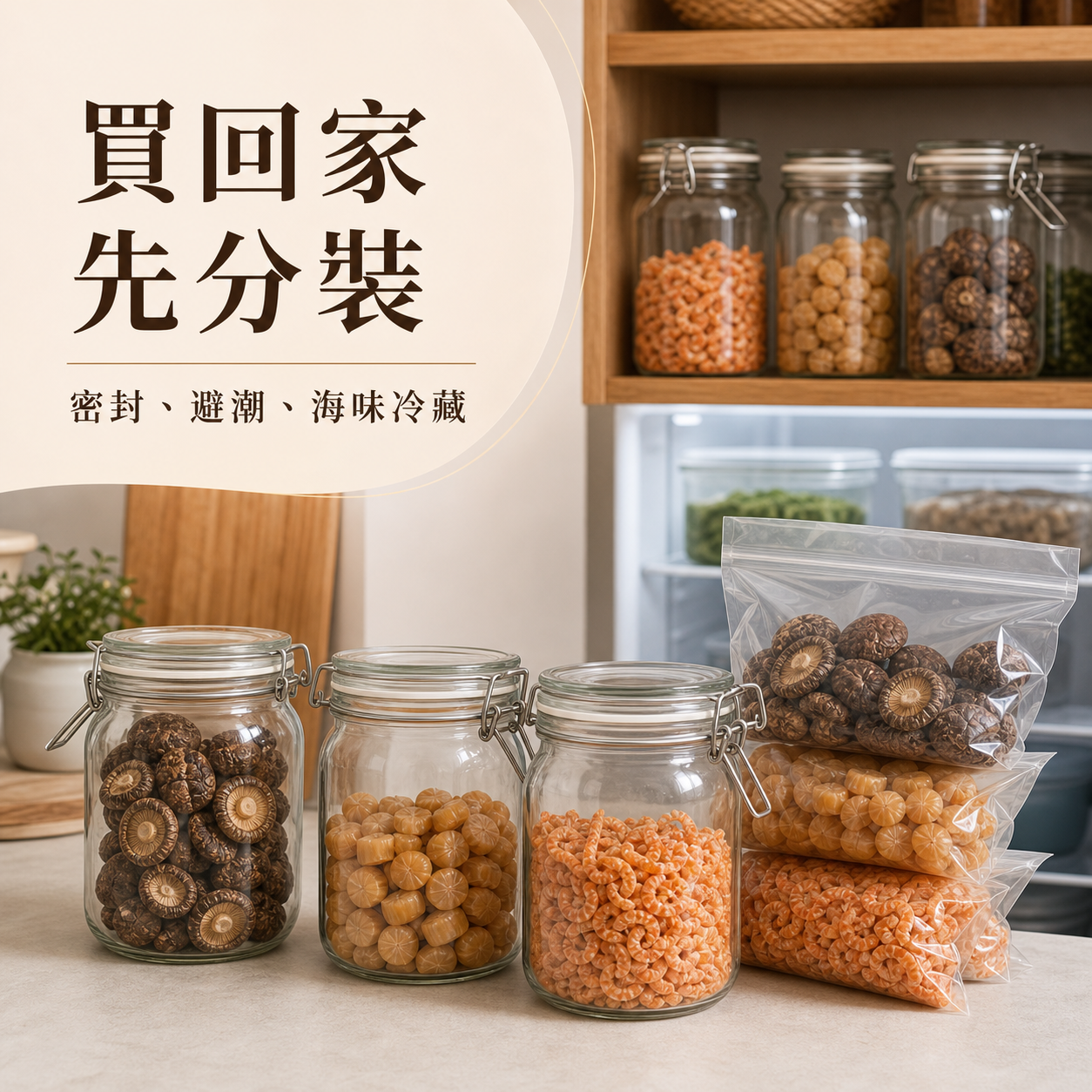 端午南北貨保存方式:買回家先分裝密封避潮