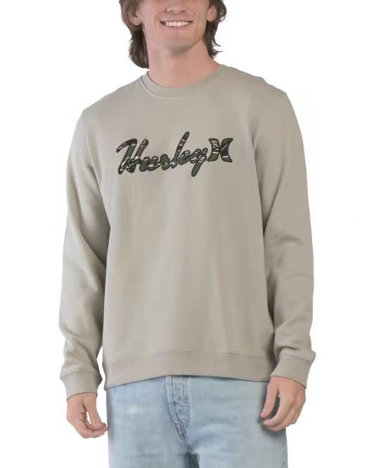 【預購】Hurley H051914 男裝復古圓領長袖上衣（淺灰色）