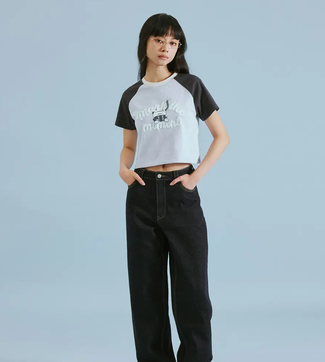 【預購】MARKM WKR051803 女裝圖案短款短袖上衣