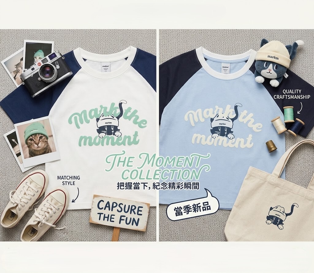 【預購】MARKM WKR051803 女裝圖案短款短袖上衣
