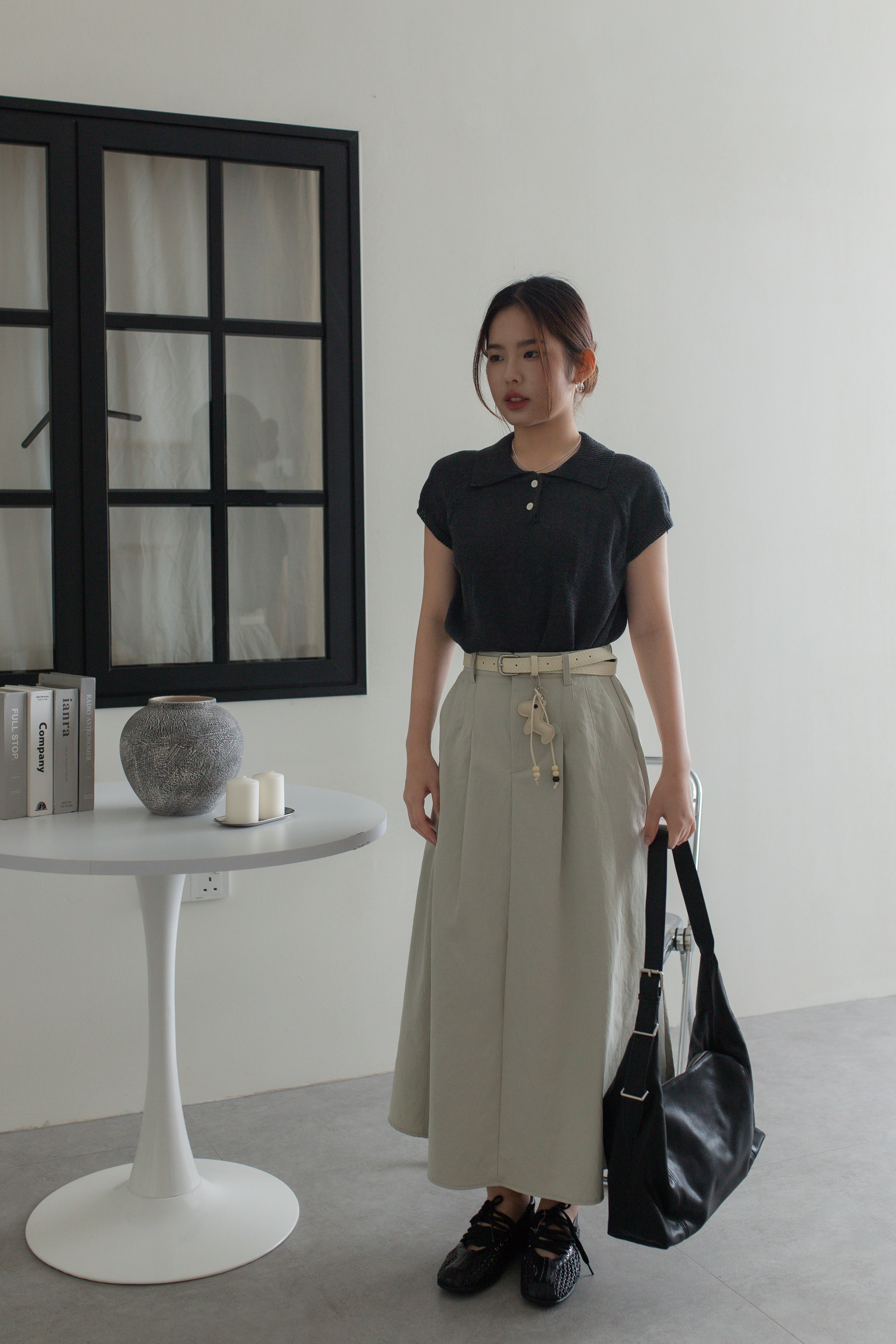 Nova A line Skirt Beige -2758SKBEI
