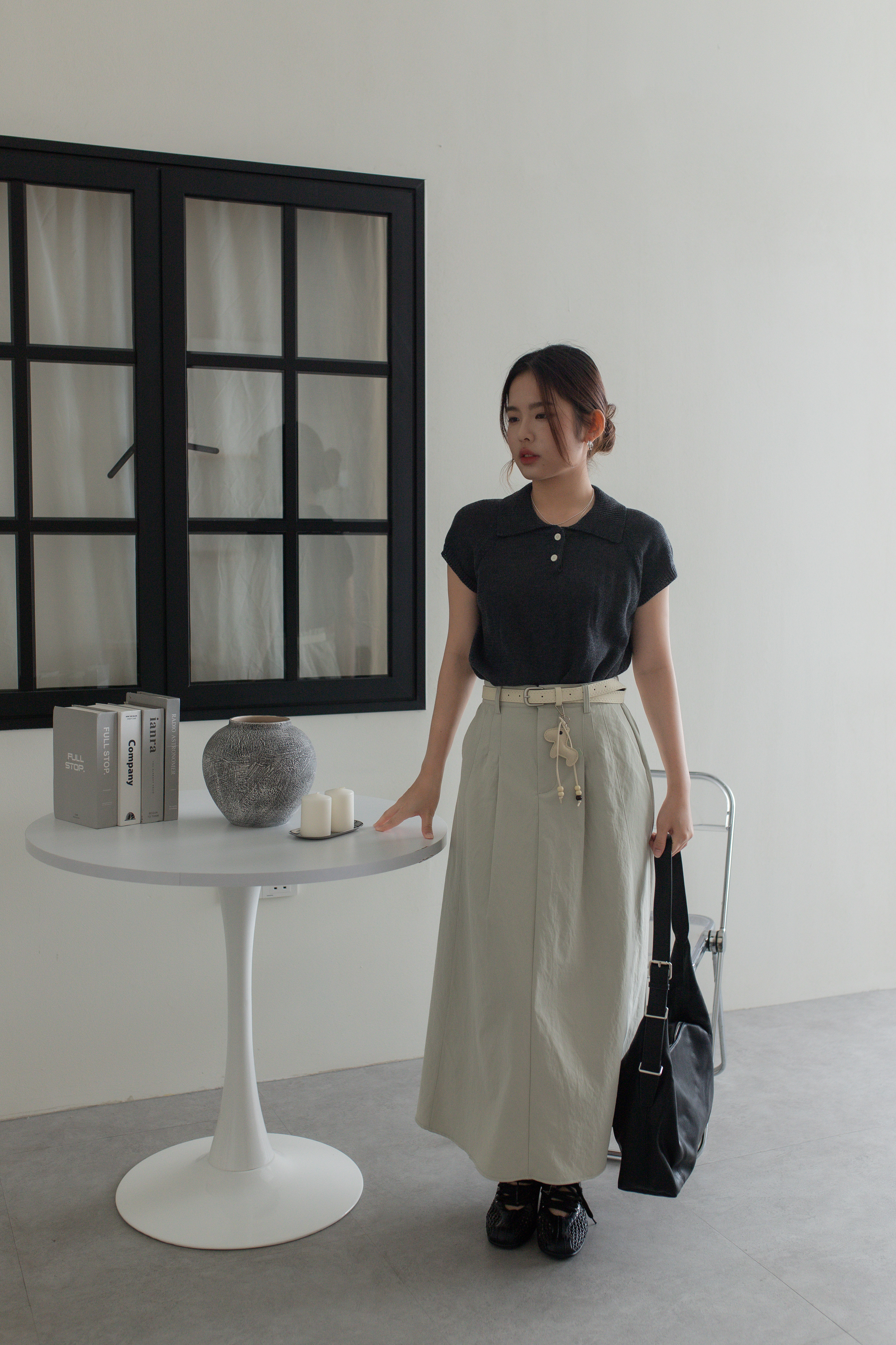 Nova A line Skirt Beige -2758SKBEI