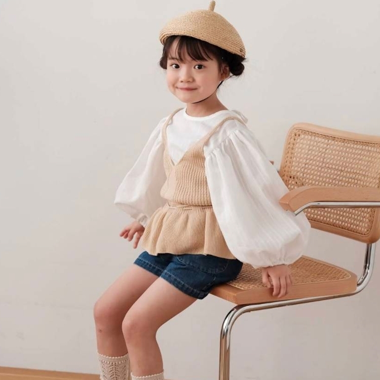 mes kids des fleurs 腰綁帶針織吊帶背心 leurs knitted camisole - brown