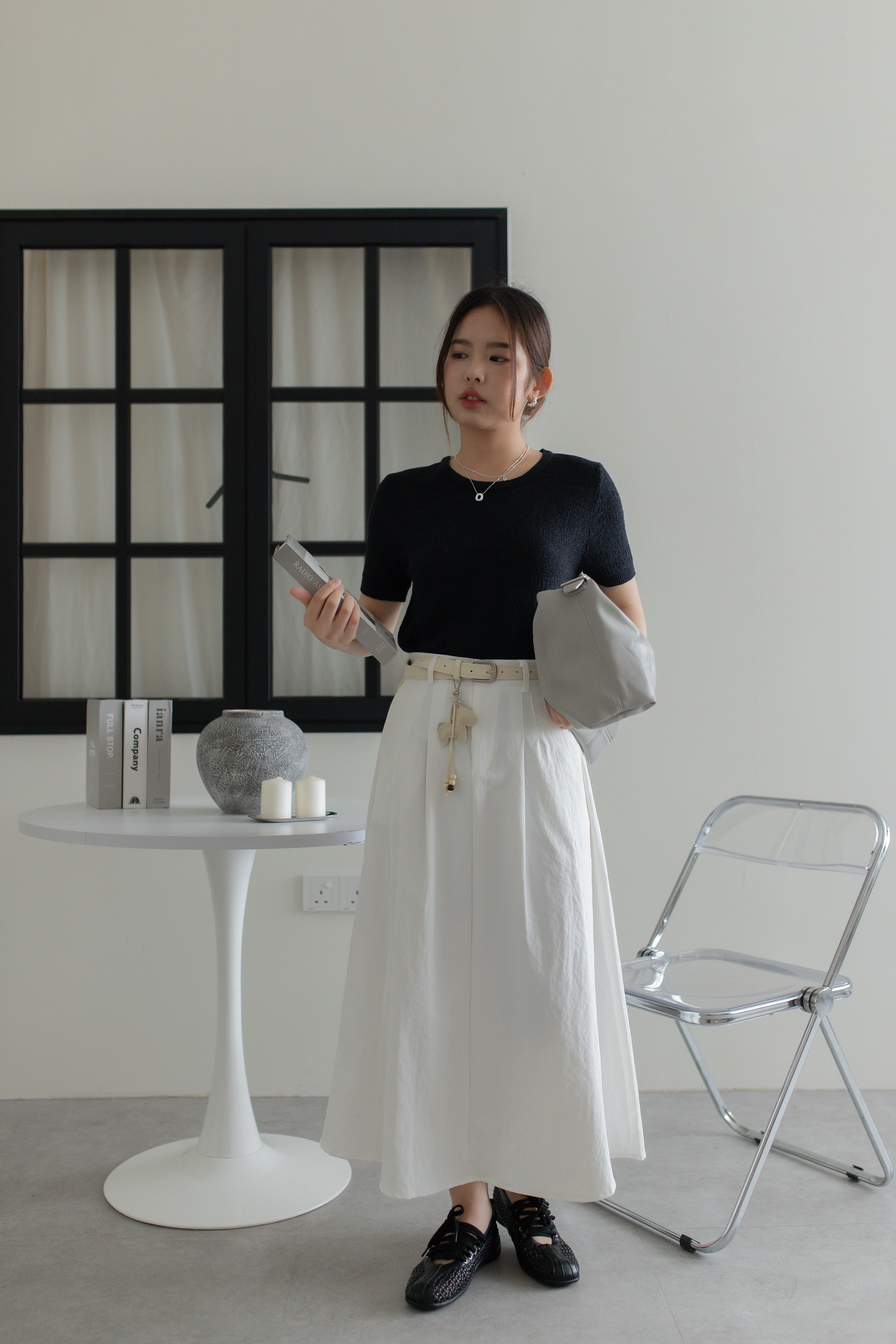 Nova A line Skirt White -2758SKWHI