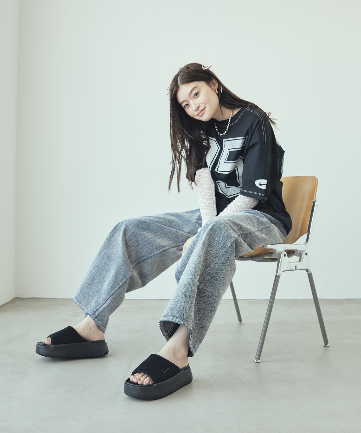 NIKE CALM ELEVATION 防滑 軟底 厚底 親水泡棉 拖鞋 女鞋 黑色 全黑 HJ5601-002 / 調貨
