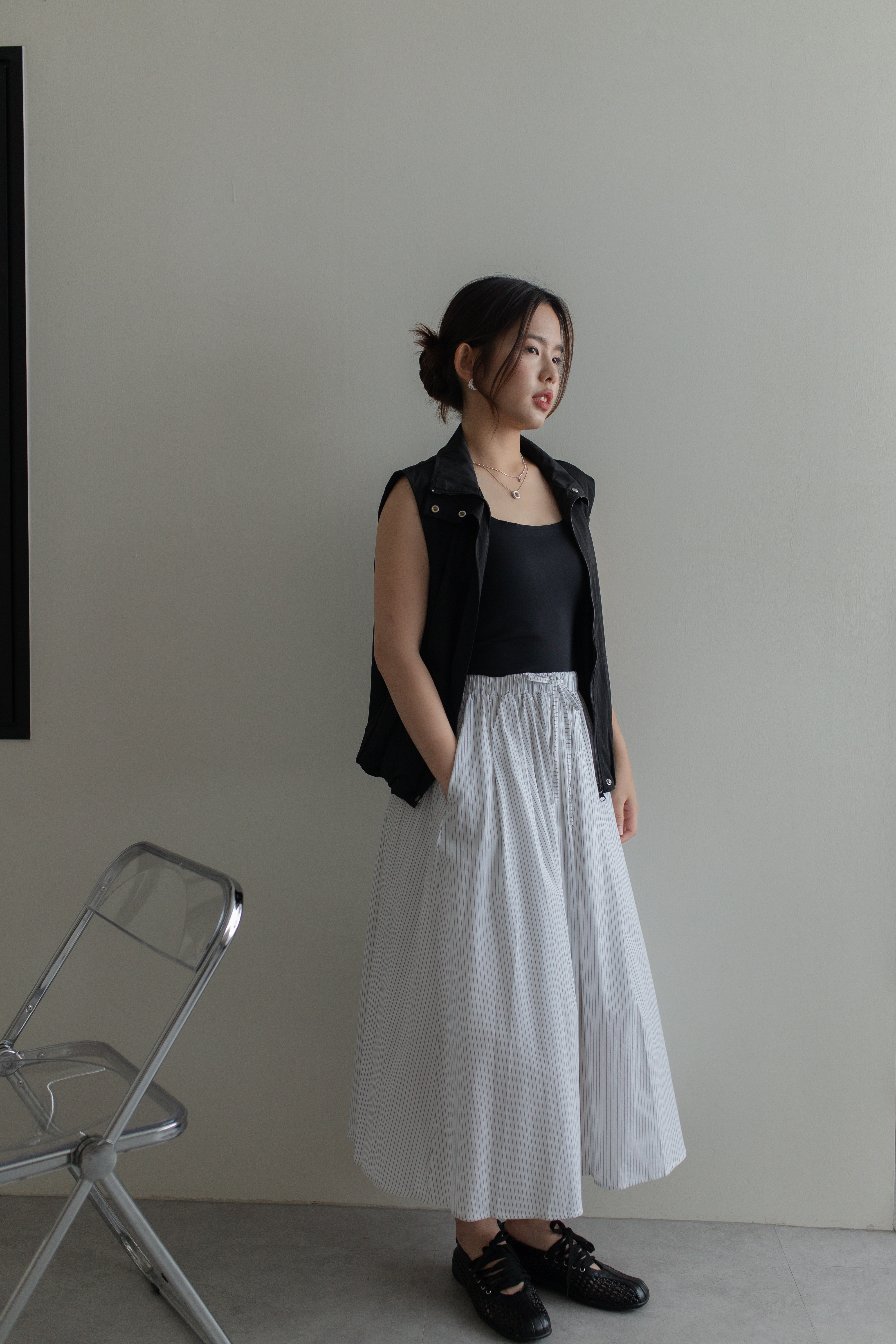 Esme Striped Skirt White -2757SKWHI