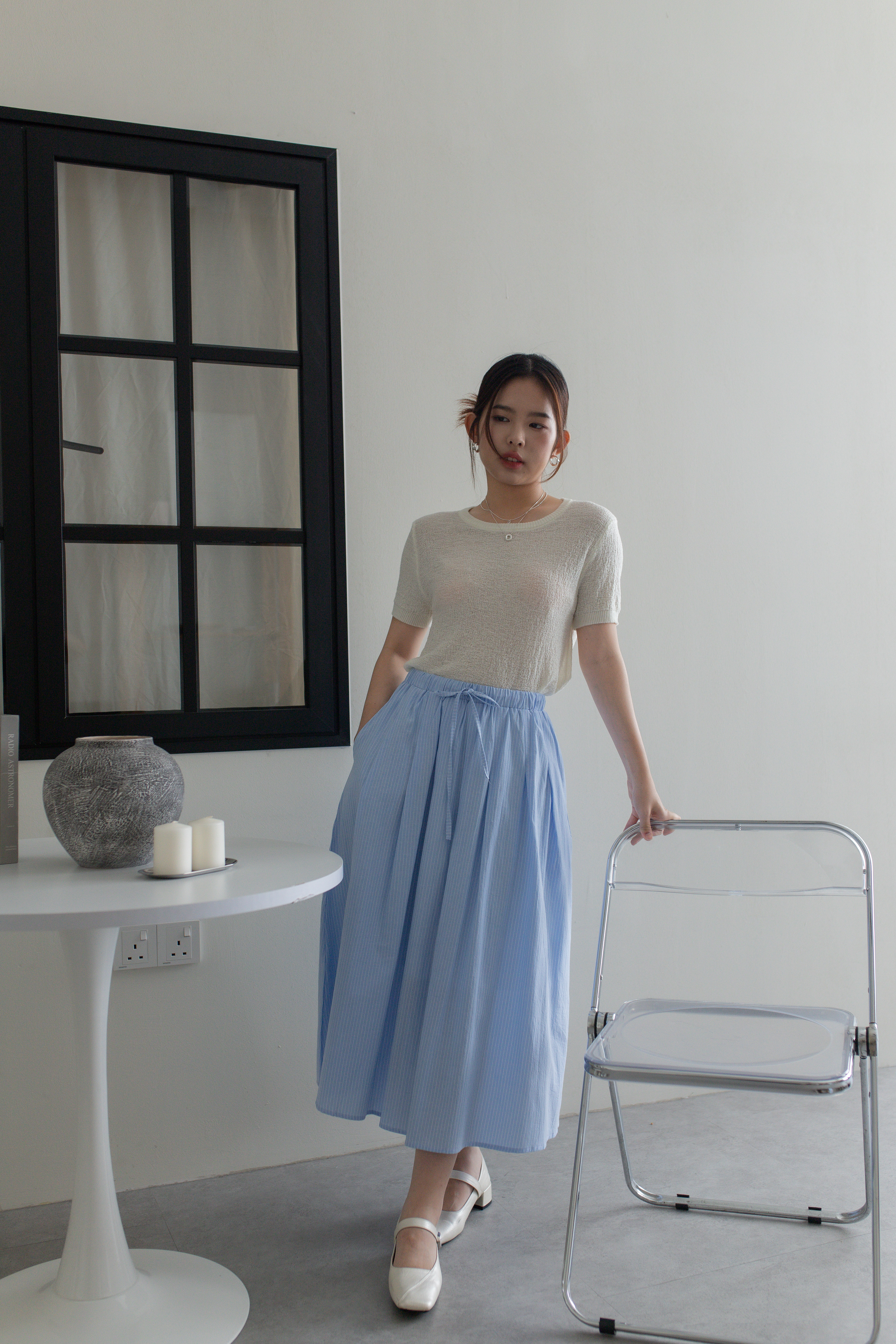 Esme Striped Skirt Blue-2757SKBLU