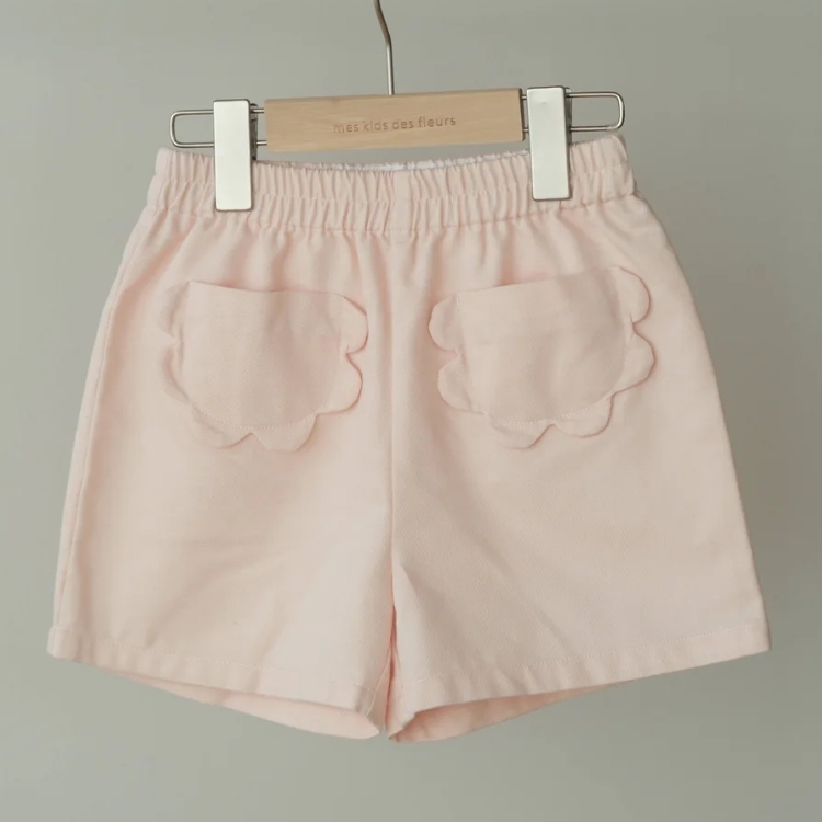 mes kids des fleurs 小花口袋短褲 Petal shorts - pink