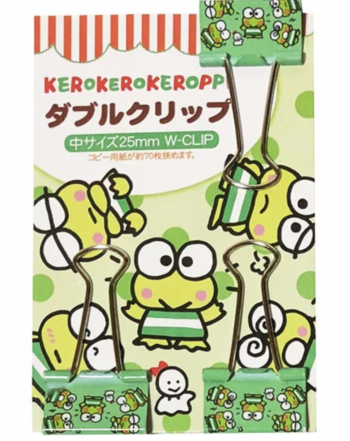 Kerokerokeroppi 鐵製長尾夾組 燕尾夾 3入