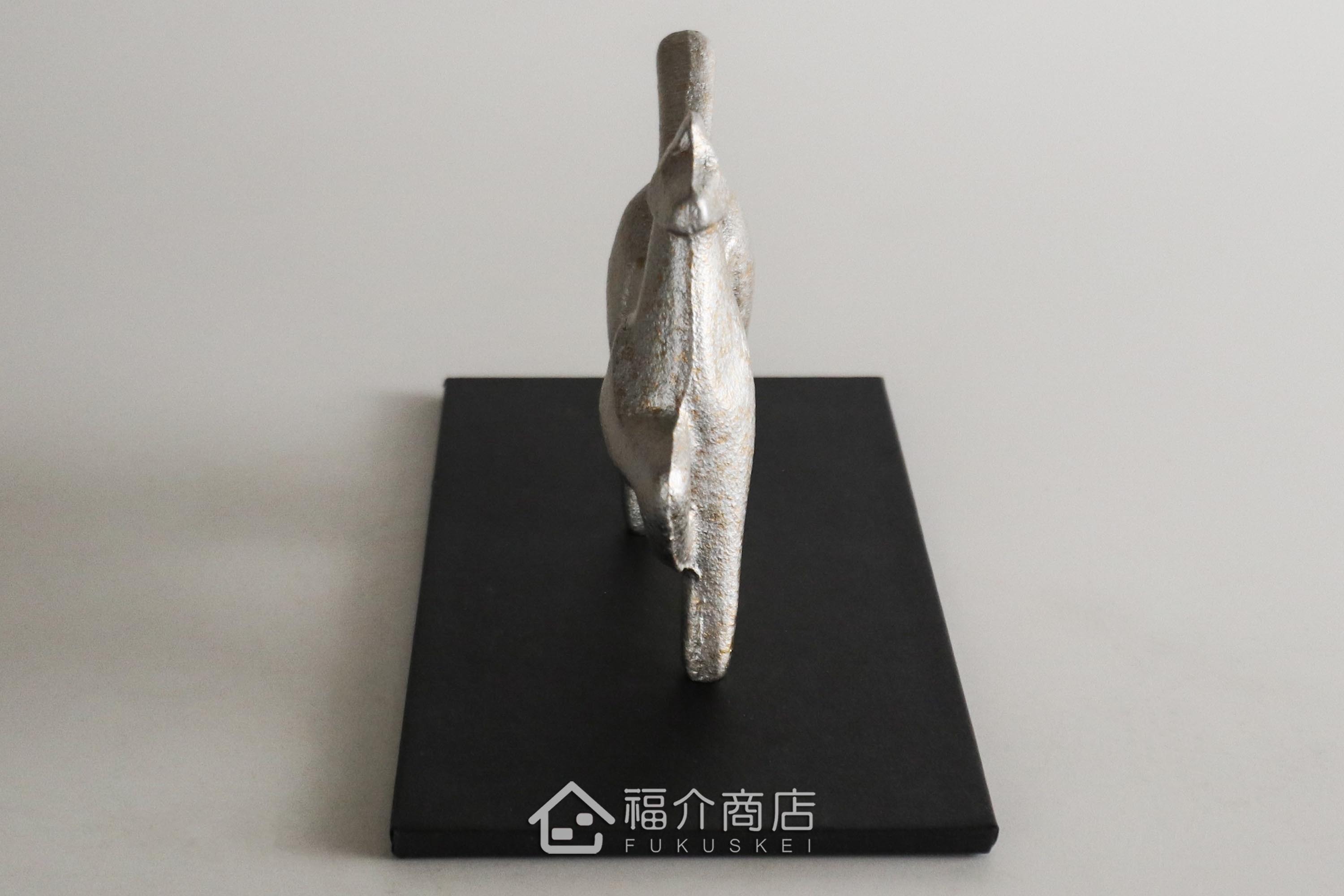 鑄鐵製十二生肖的馬造型銀色開運置物