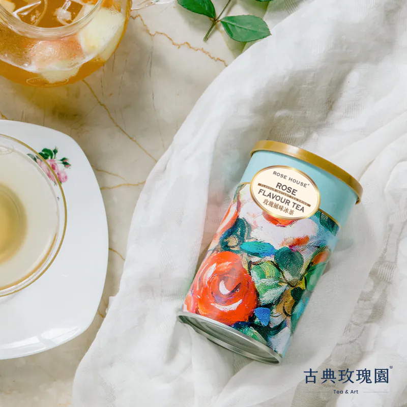 英式玫瑰風味冰茶 280g茶粉/罐裝
