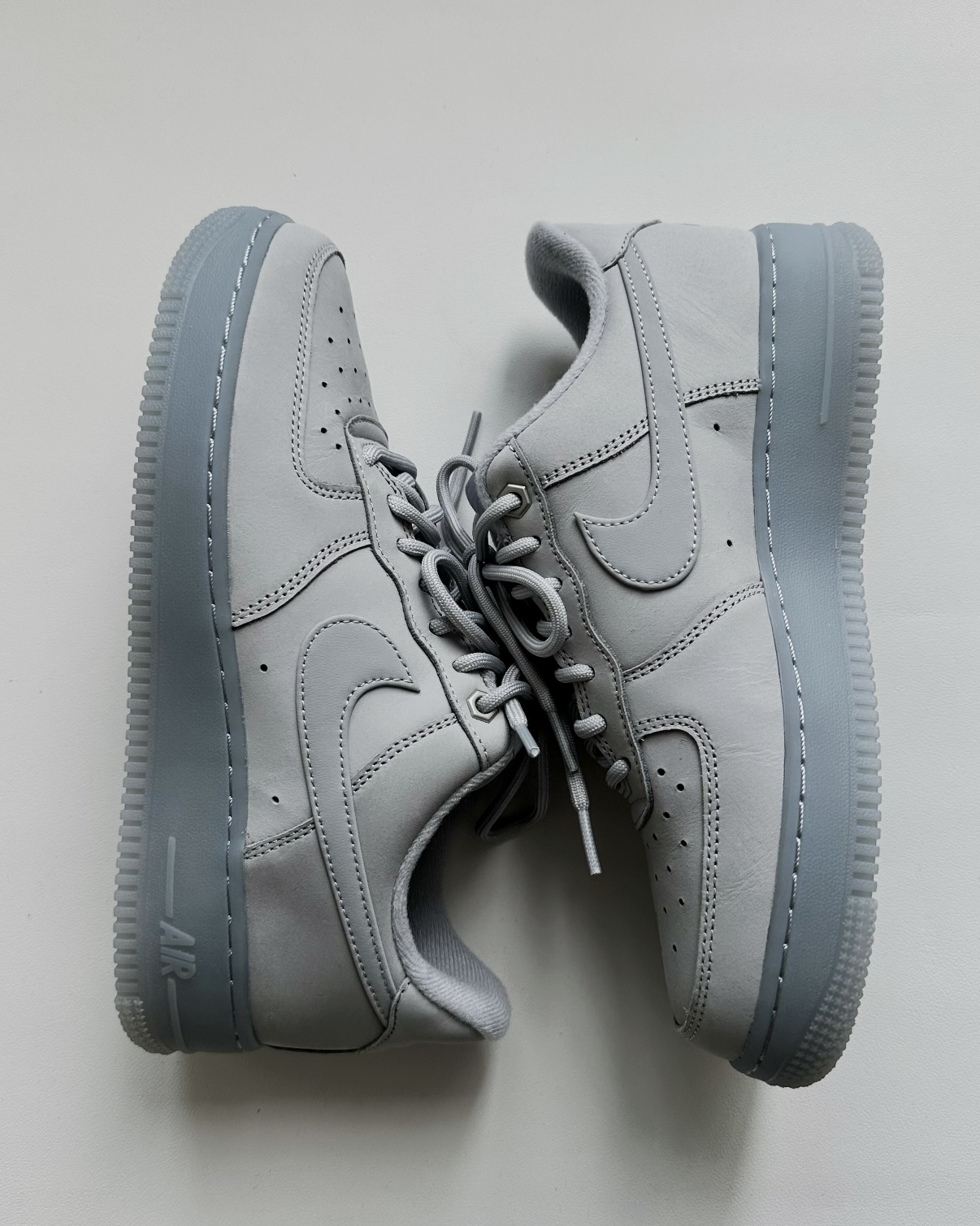 Nike Air Force 1 '07 冰川灰 狼灰 冰晶底 磨砂皮革 低筒休閒鞋 男女鞋