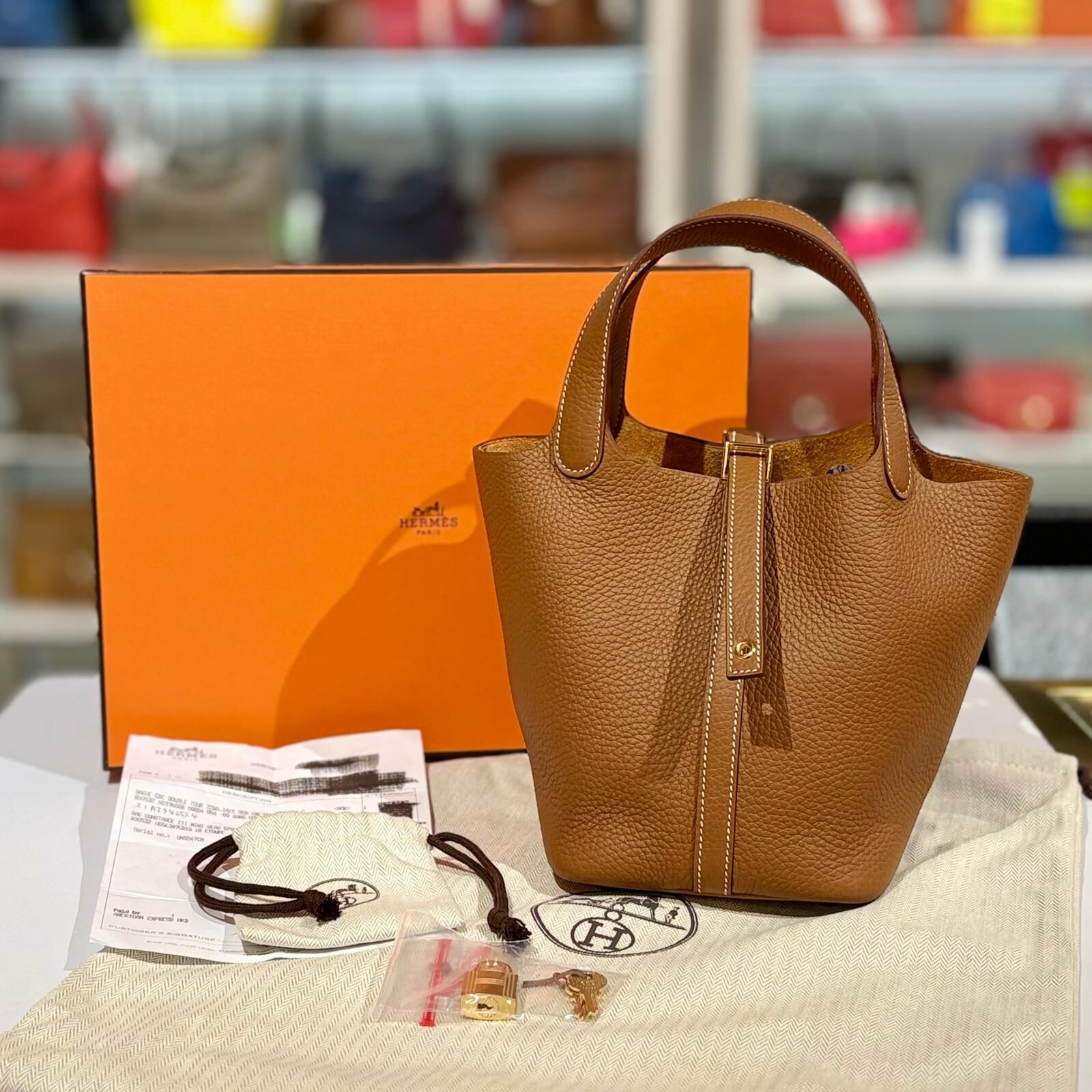 全新HERMES P18 G STAMP GOLD 金棕色/金扣 #P18 #BRAND NEW #香榭站正品