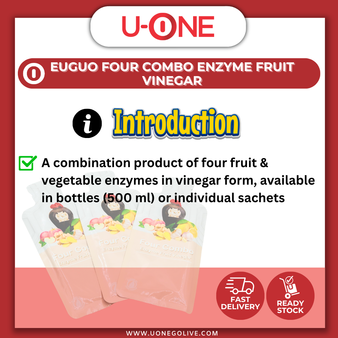 U-ONE | Malaysia | Euguo | Four Combo Enzyme Fruit Vinegar | 25ml x 20Pack
