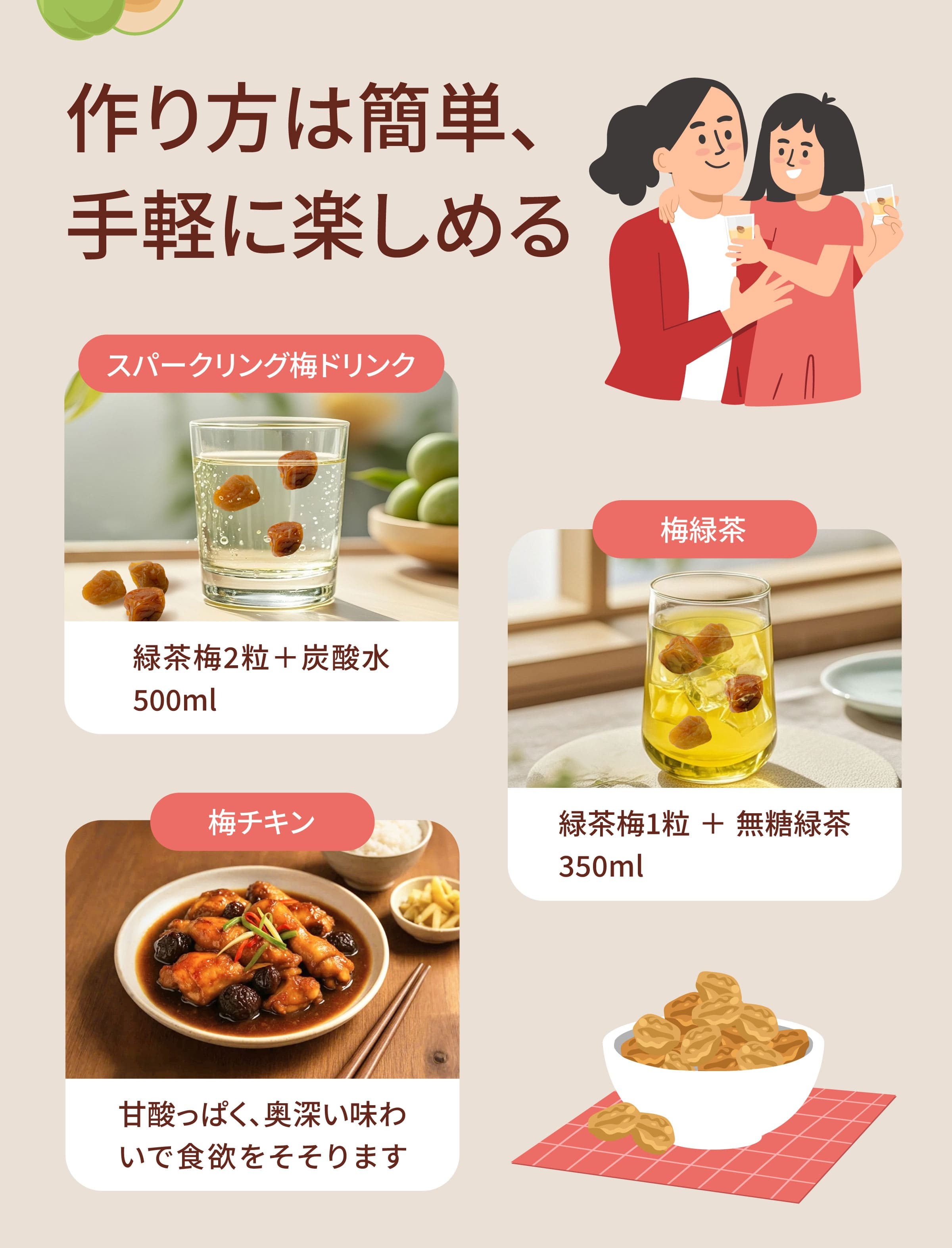 Dengyi 緑茶梅 のお召し上がり方